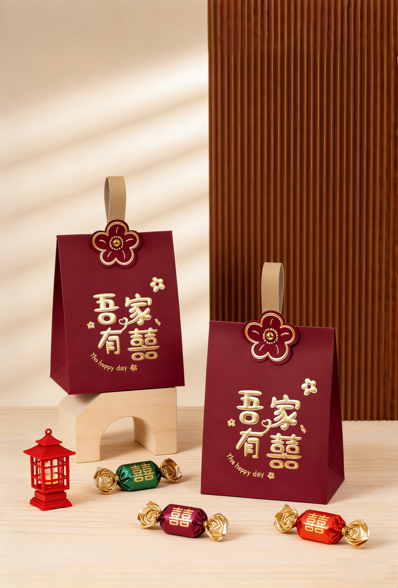 包好发货 大号糖盒10颗喜糖成品金手提 喜糖+喜糖盒【成品喜糖不支持退换】