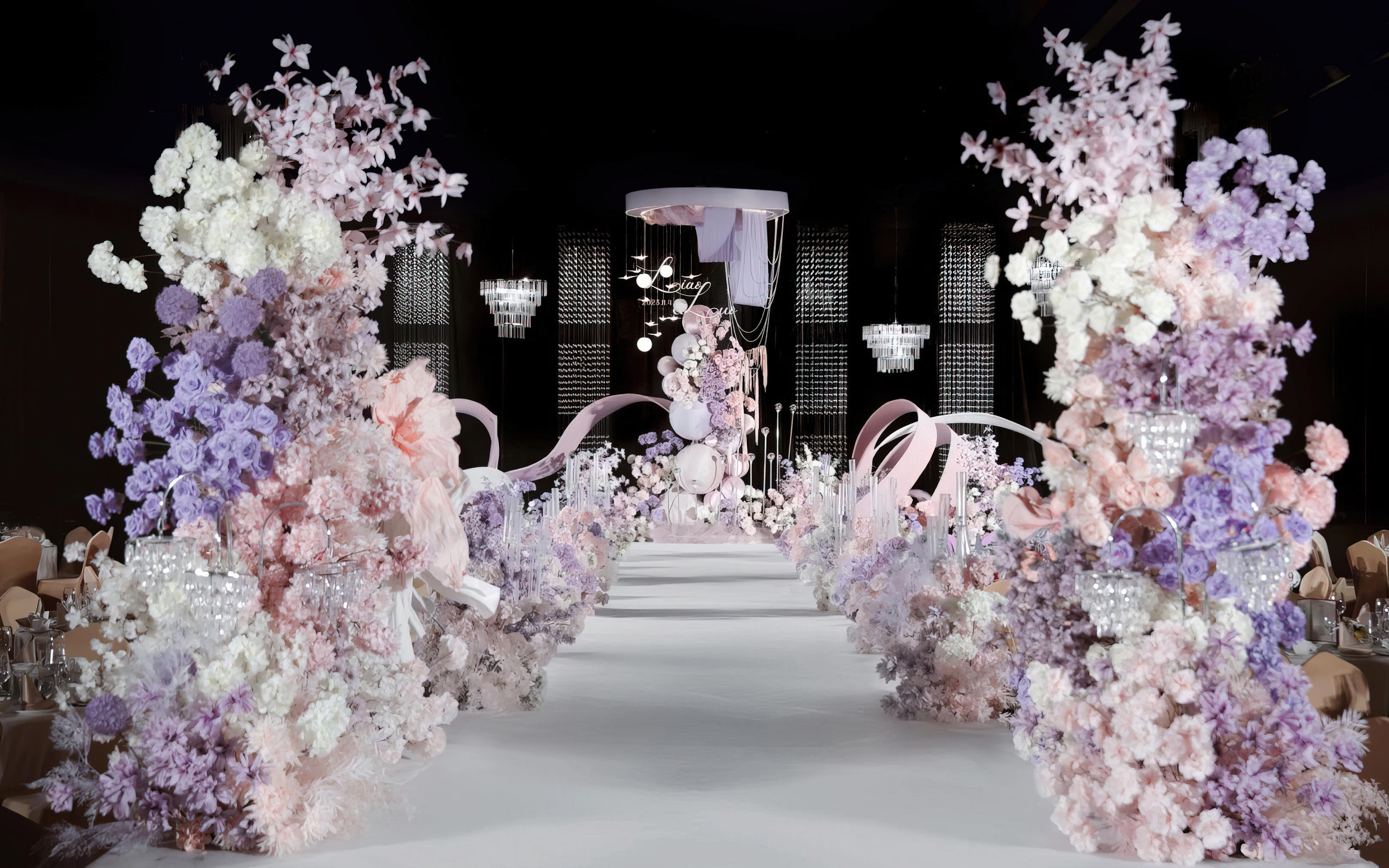 91 浪漫水晶 加紫色花