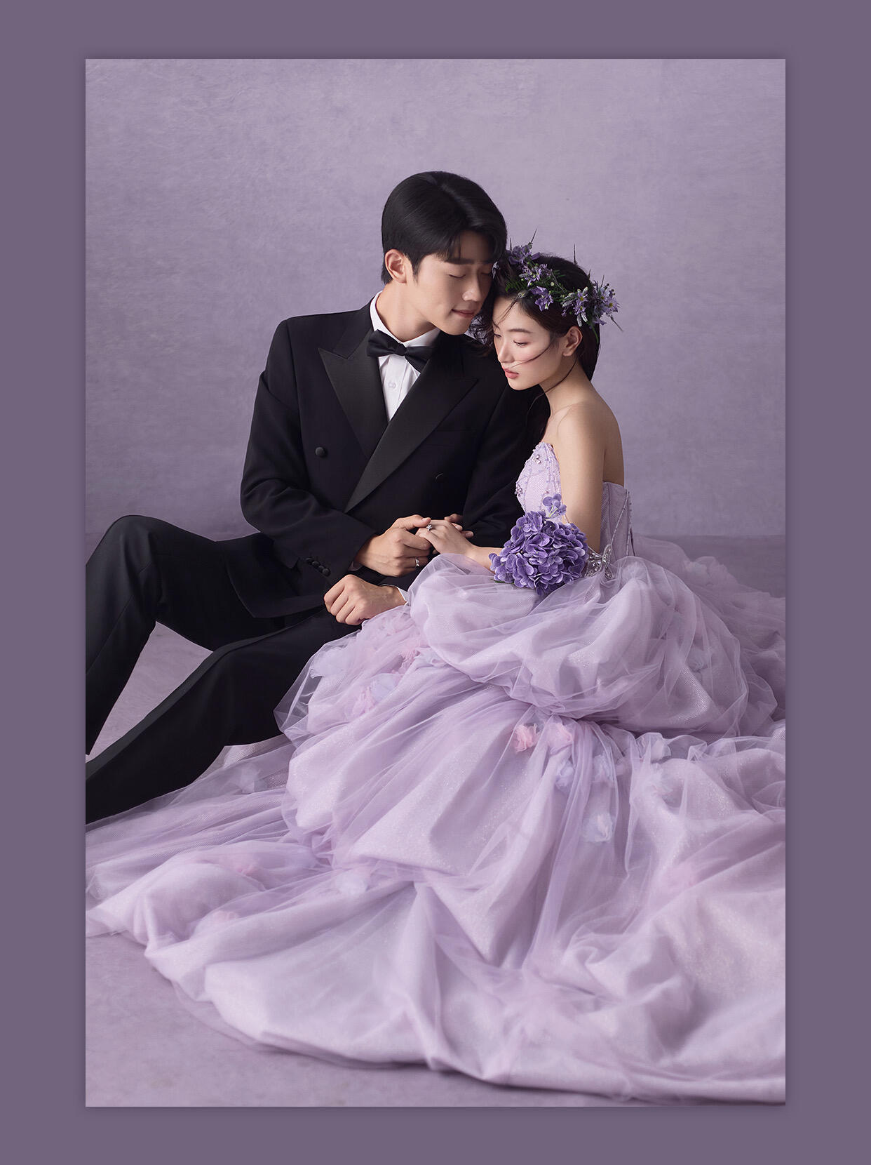 这件紫色的婚纱真的超美 