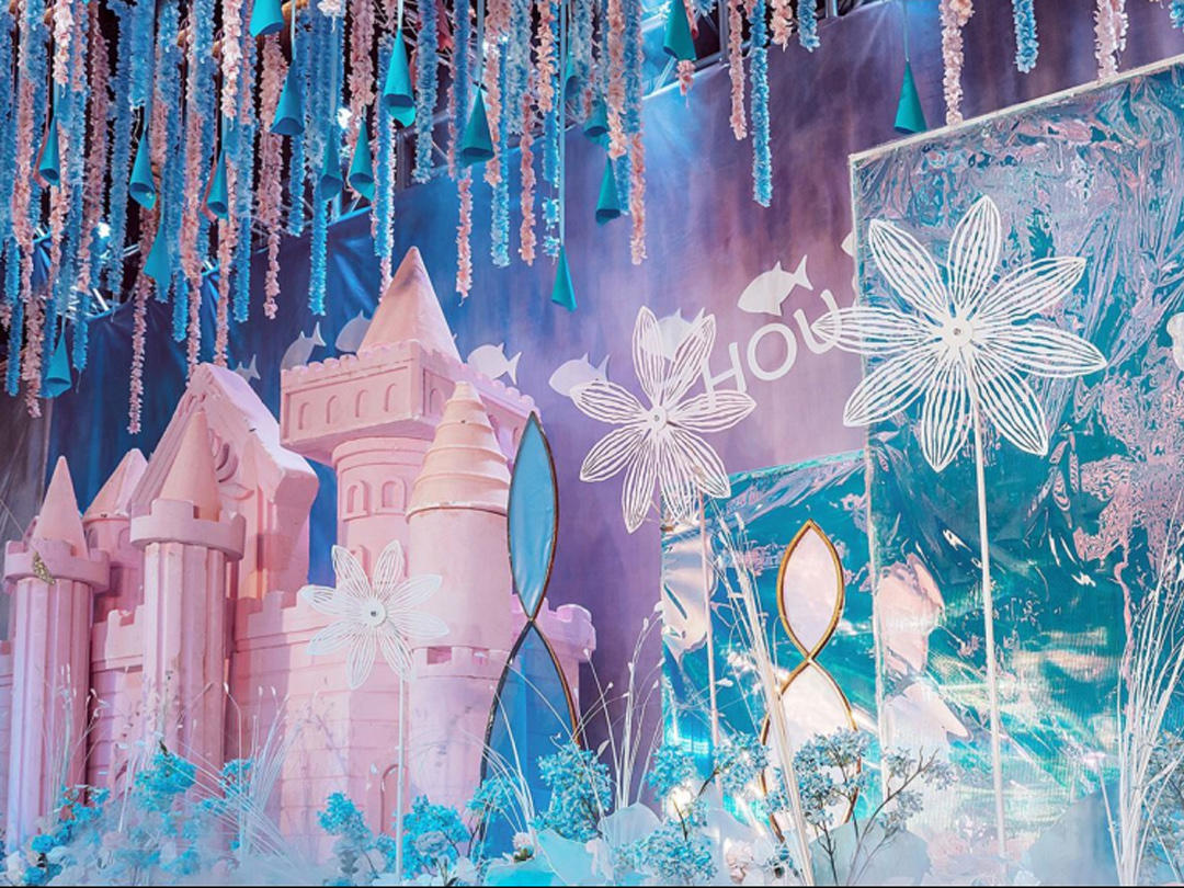 西安恭喜婚礼粉色系城堡