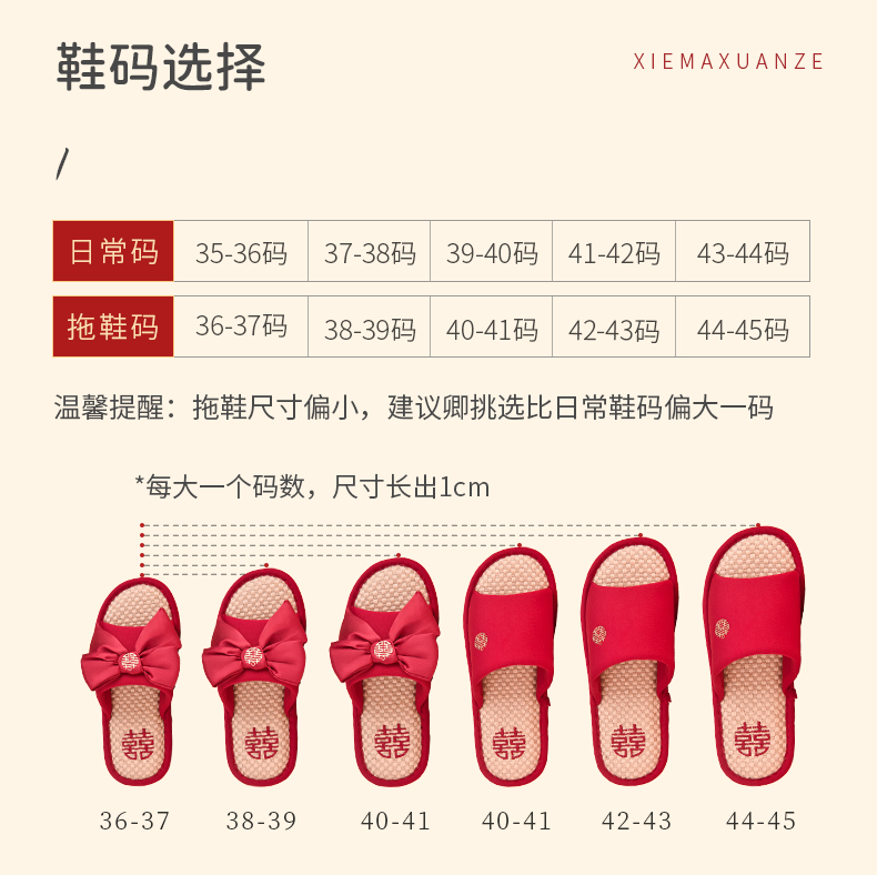 駱易家「永結(jié)同心」結(jié)婚拖鞋 紅色喜慶一對(duì)新婚情侶家用涼拖陪嫁