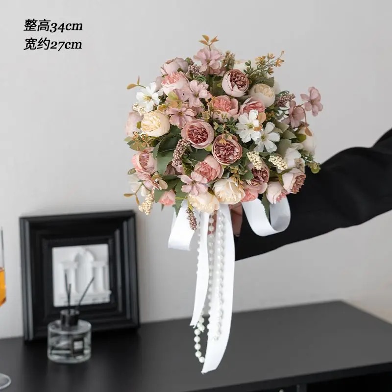 【仿真手捧花】欧式轻奢高级仿生花仿真手捧花