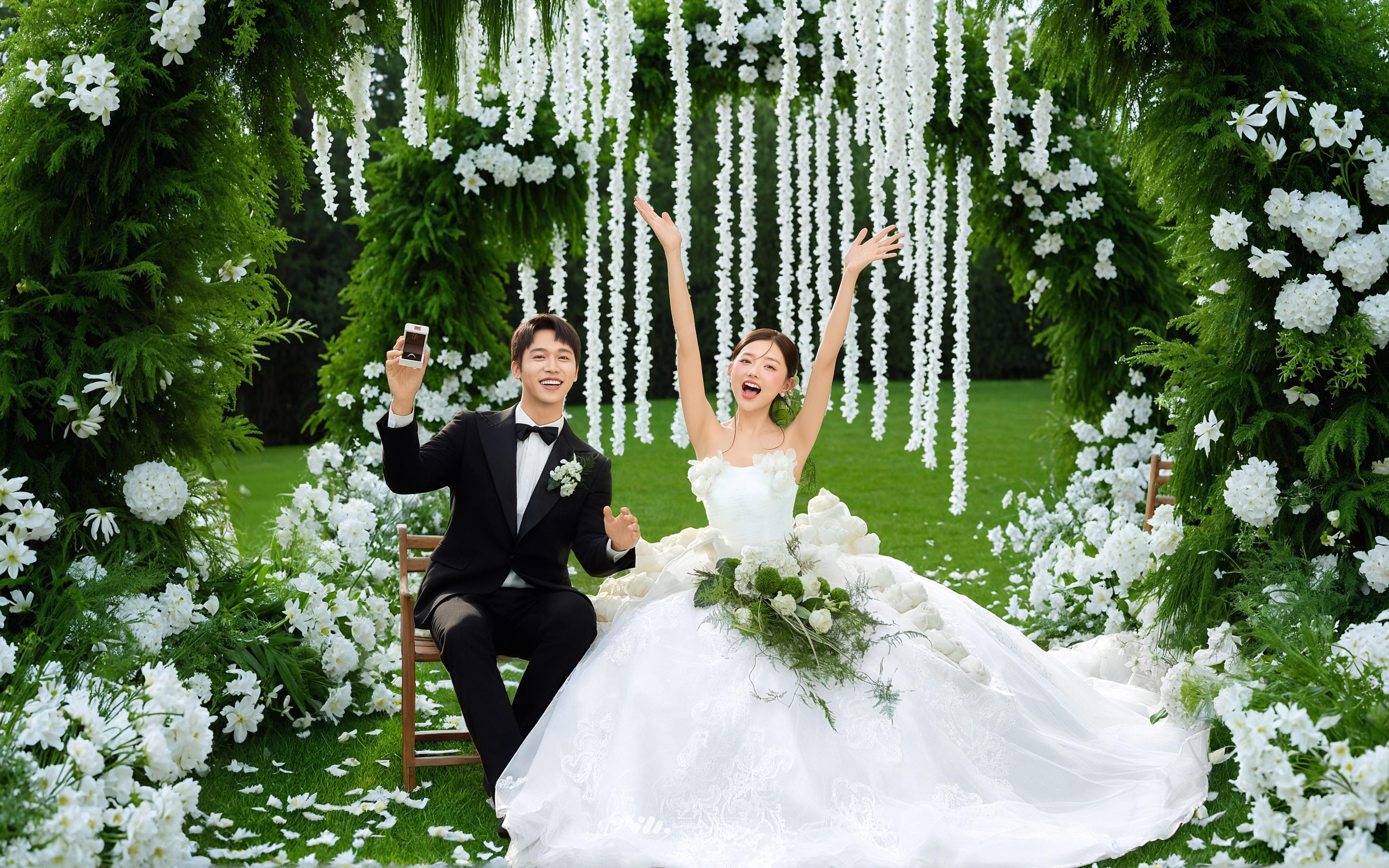 年轻人专属草坪婚礼仪式感，氧气感拉满💒