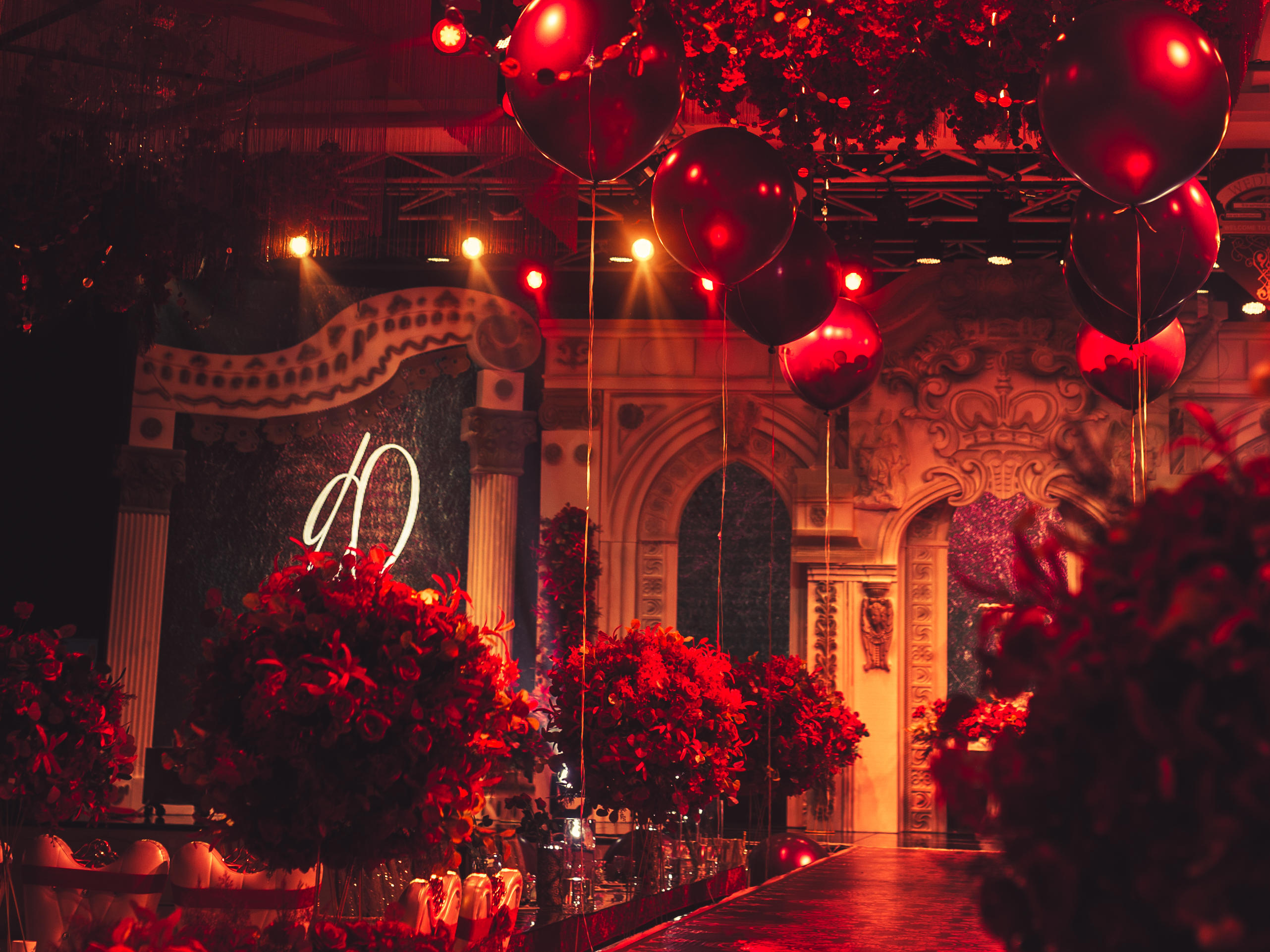 经典款 红金 宴会设计 高端 实物泡雕系列