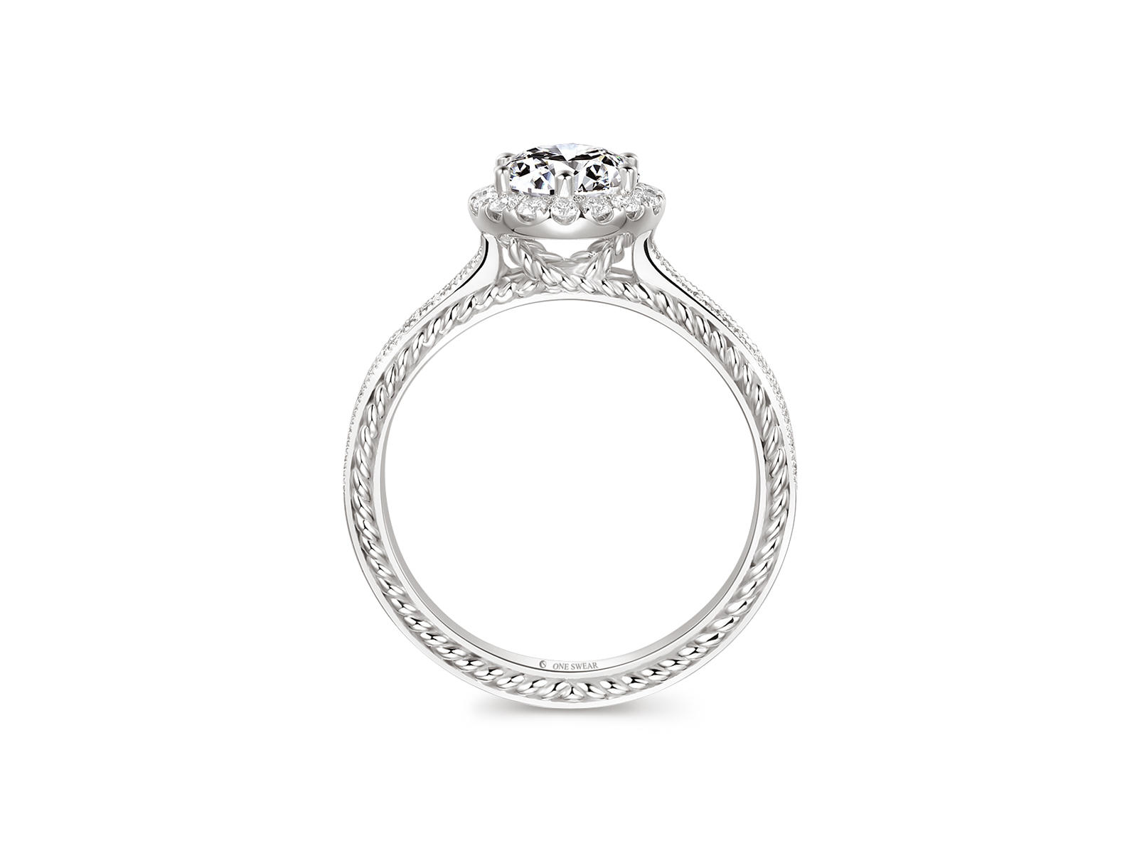 梵誓-莎翁情思 简约欧式滚珠K金/铂金订婚钻戒