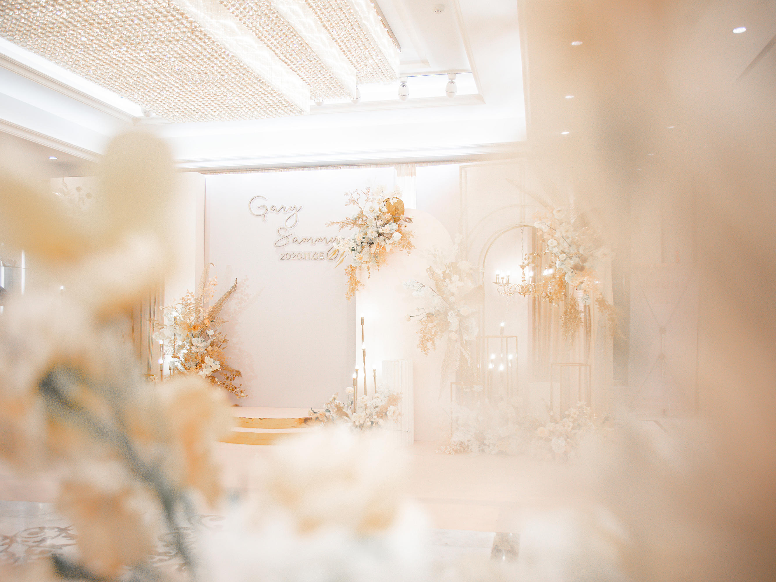 清远纯布置香槟色唯美婚礼