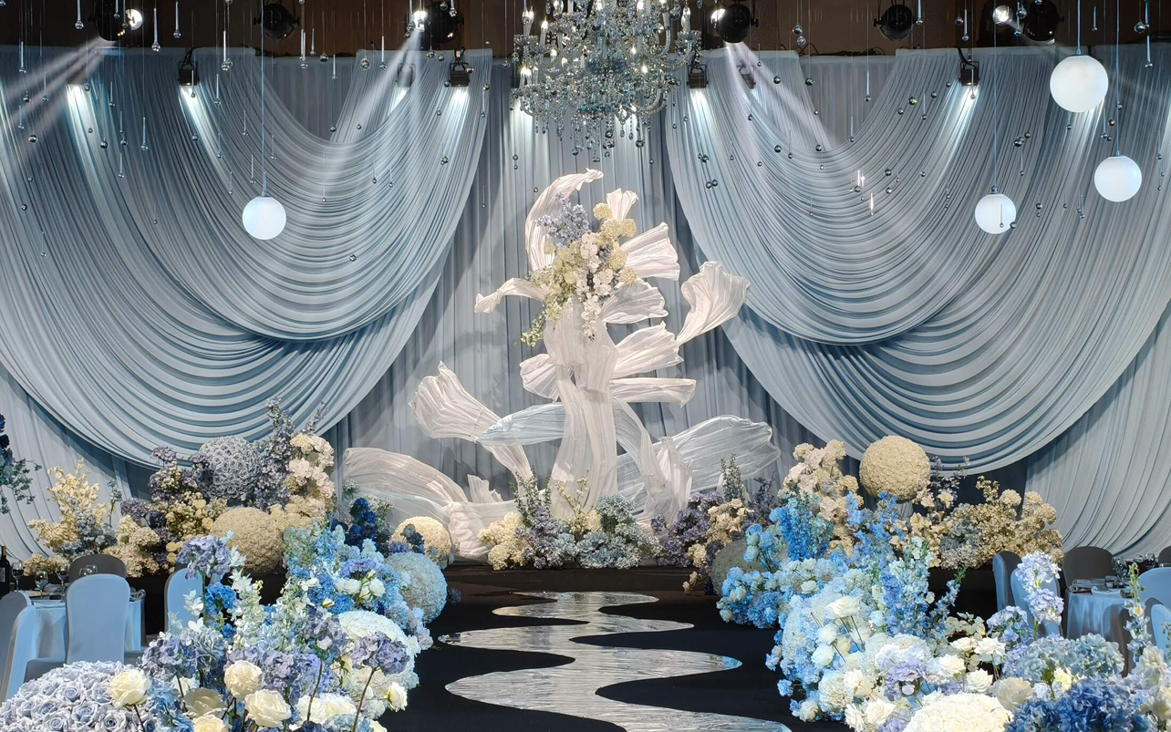 花田禧事—含四大人员—浅蓝色春季布幔婚礼