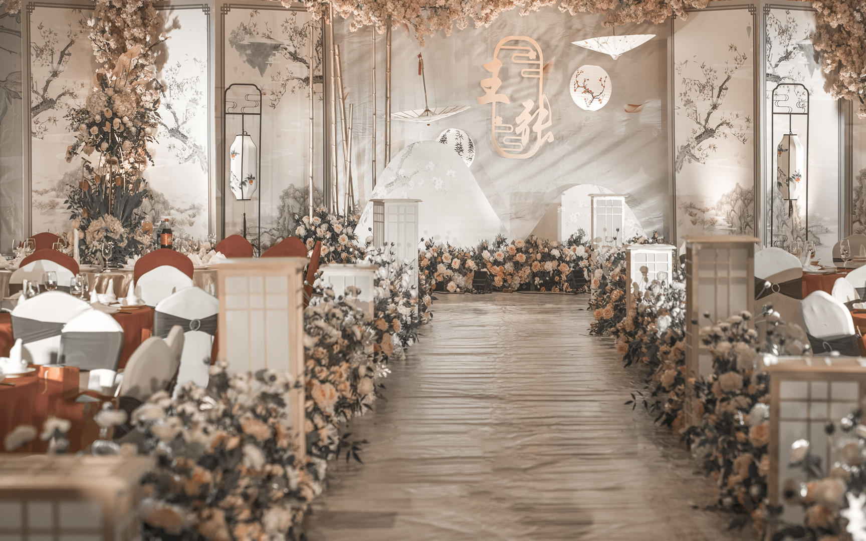 【梦幻季】白金汉爵简约淡色花艺新中式主题婚礼