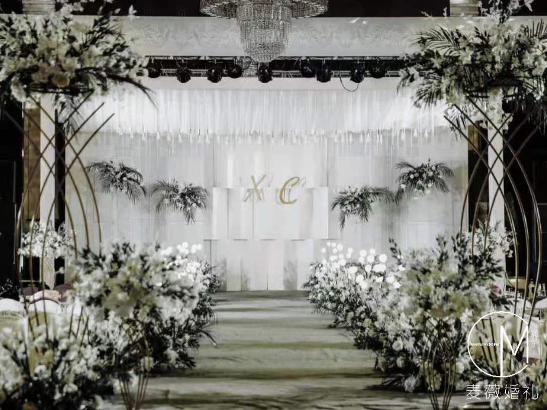  简约唯美白绿色小清新韩式婚礼套餐 含四大金刚 