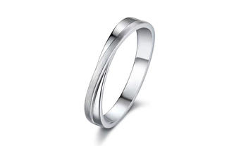 婚嫁系列「相拥彼此」18K金钻石戒指 男戒
