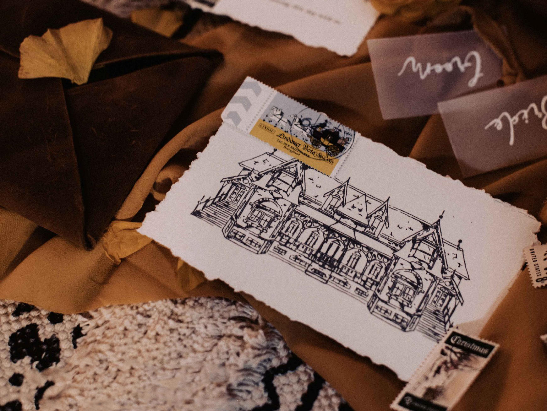 棕色小众气质高级复古婚礼