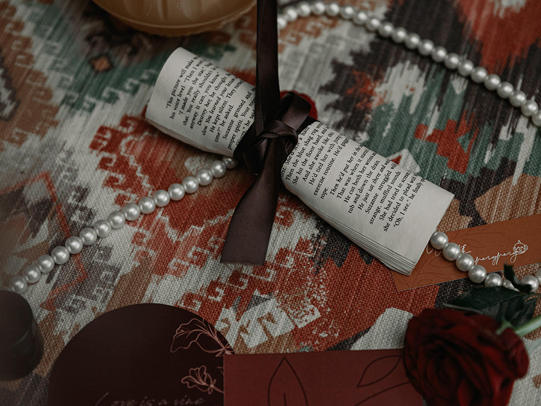 中国馆酒店复古美式几何简约红色婚礼