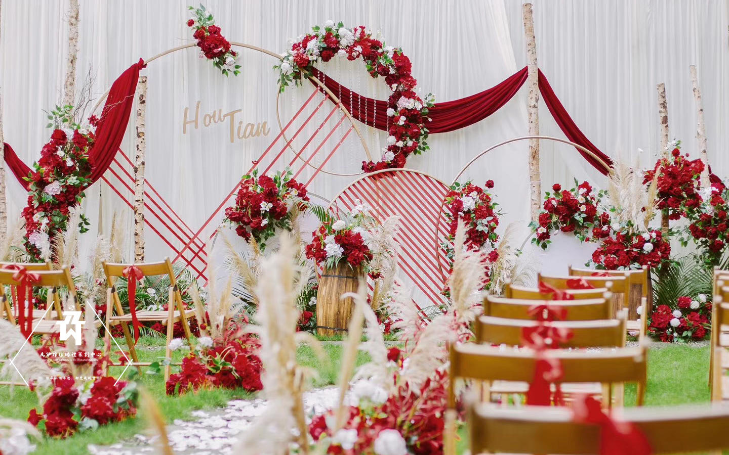 红白小清新户外婚礼丨庭院风丨农村婚礼