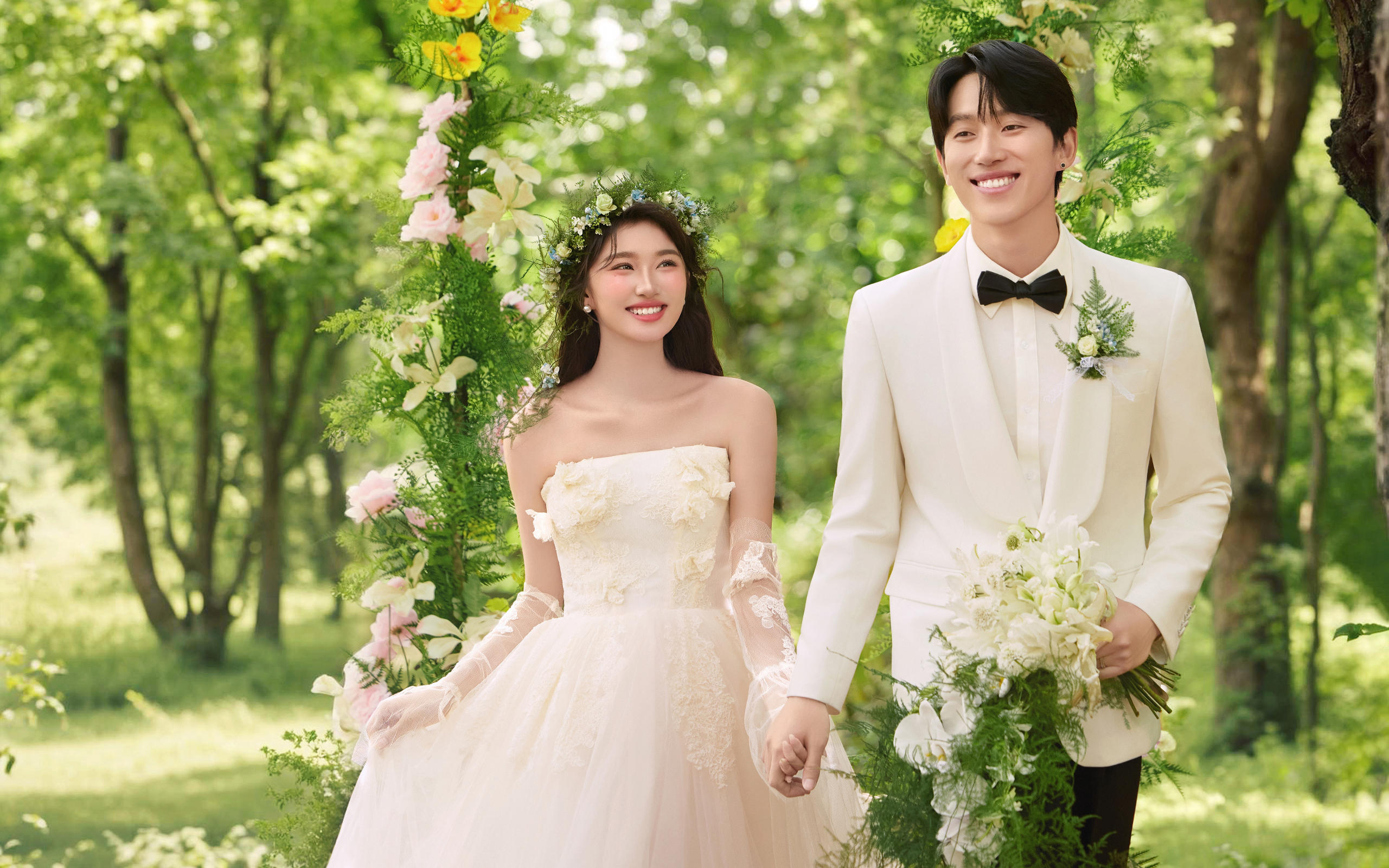 氧氣感爆棚的森系婚紗照??