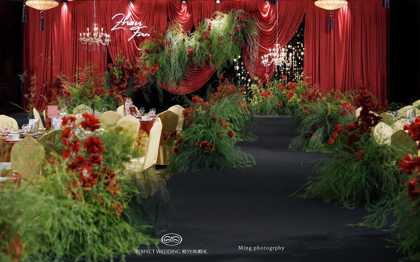 海中洲龙凤厅红色主题婚礼