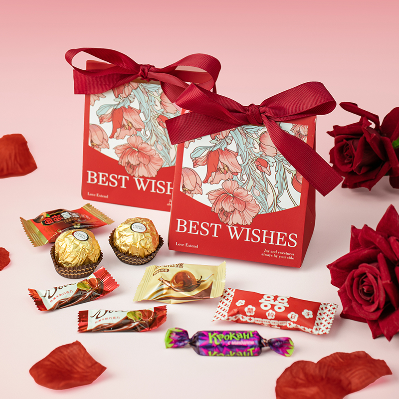 包好發(fā)貨 成品喜糖套餐花卉歐式 喜糖+喜糖盒【成品喜糖不支持退換】