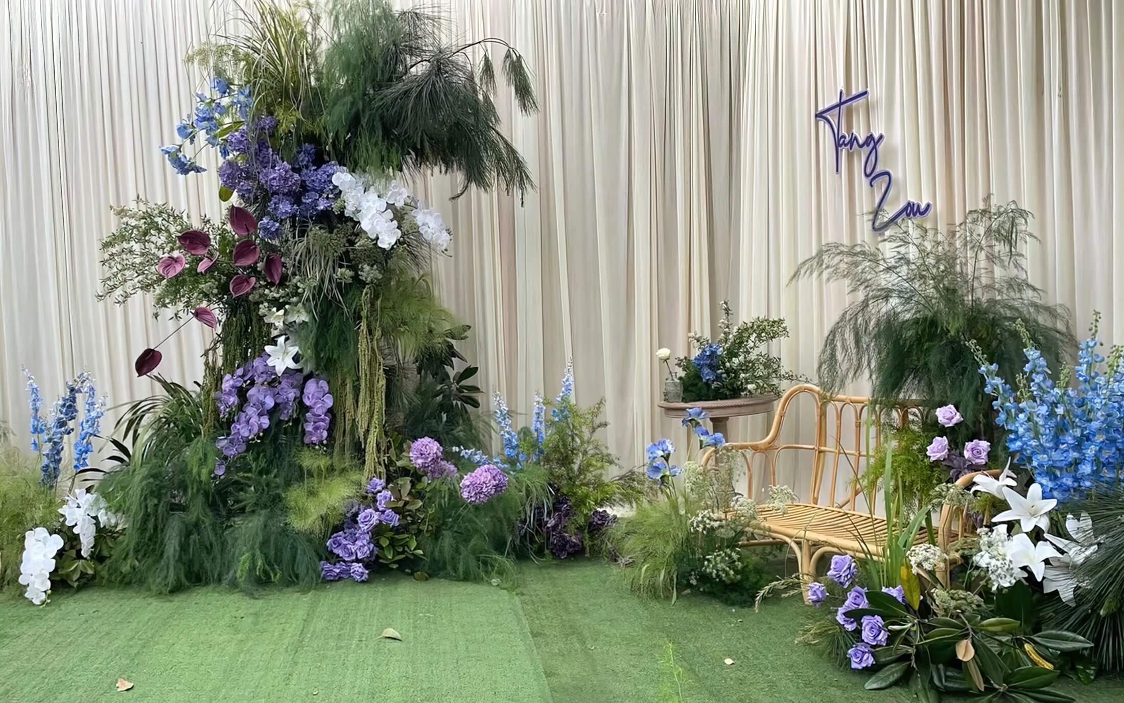 小眾布幔自然風(fēng)戶外婚禮