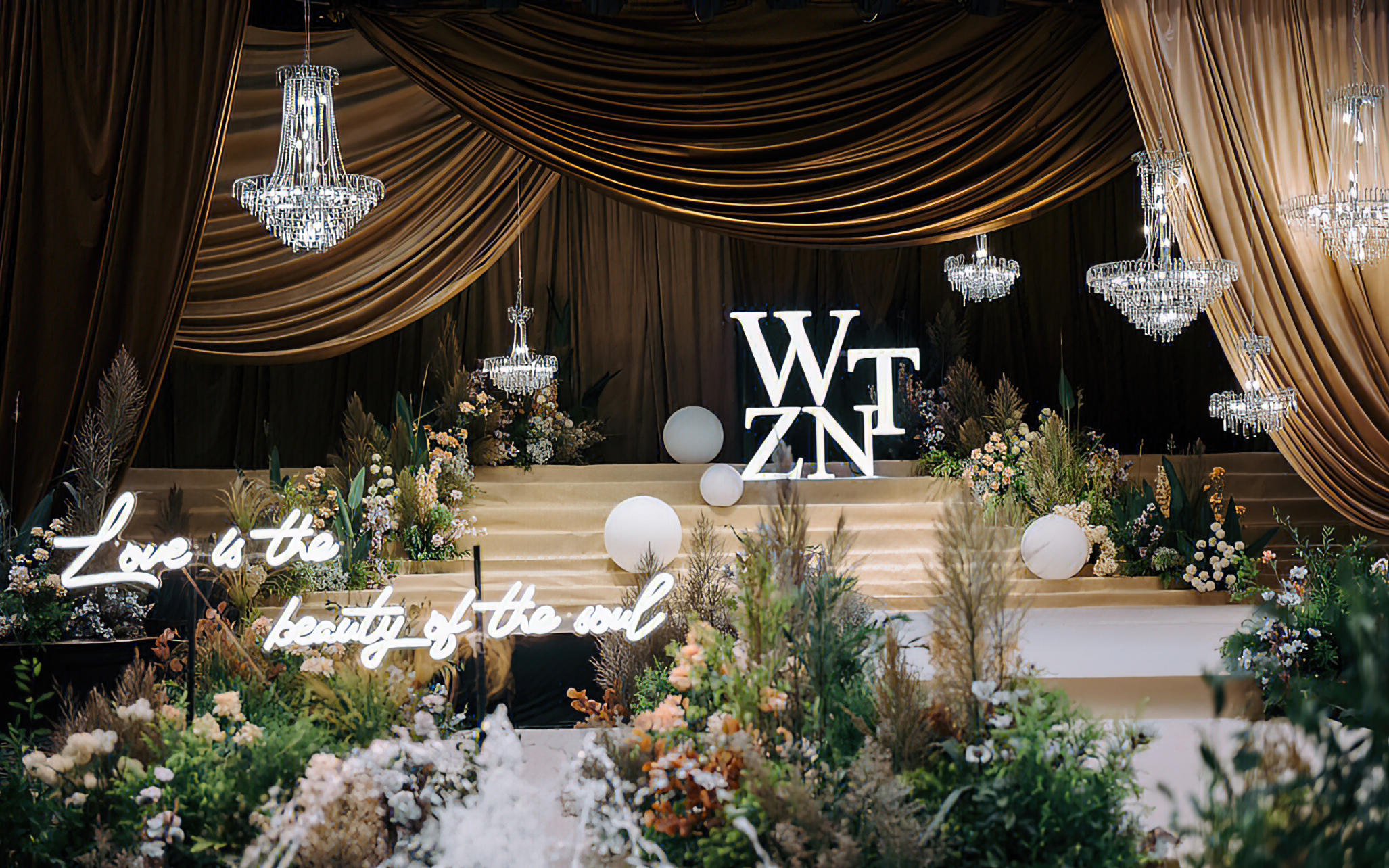 【海派婚礼】轻奢香槟色韩式布幔婚礼