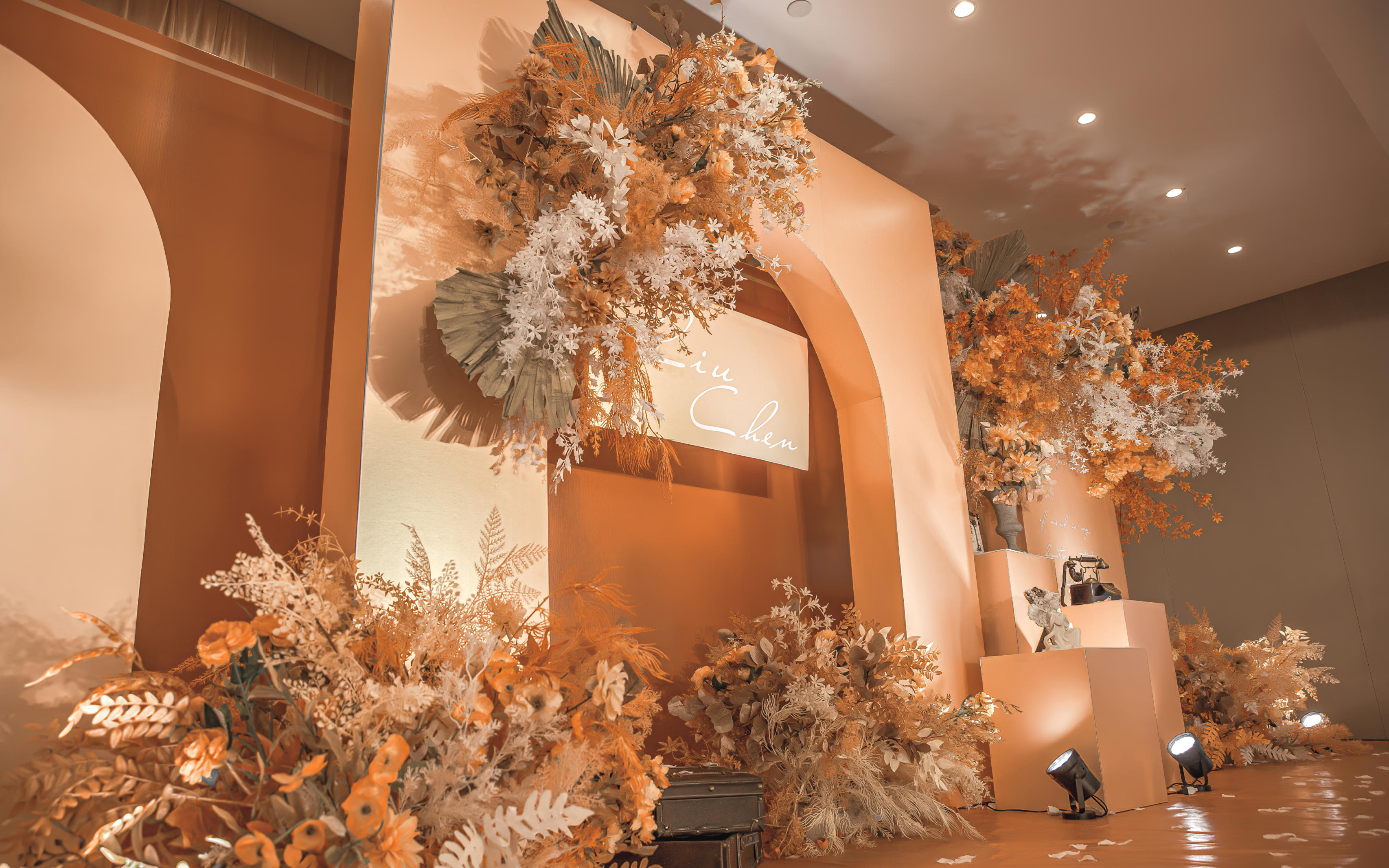 西式橘色调婚礼