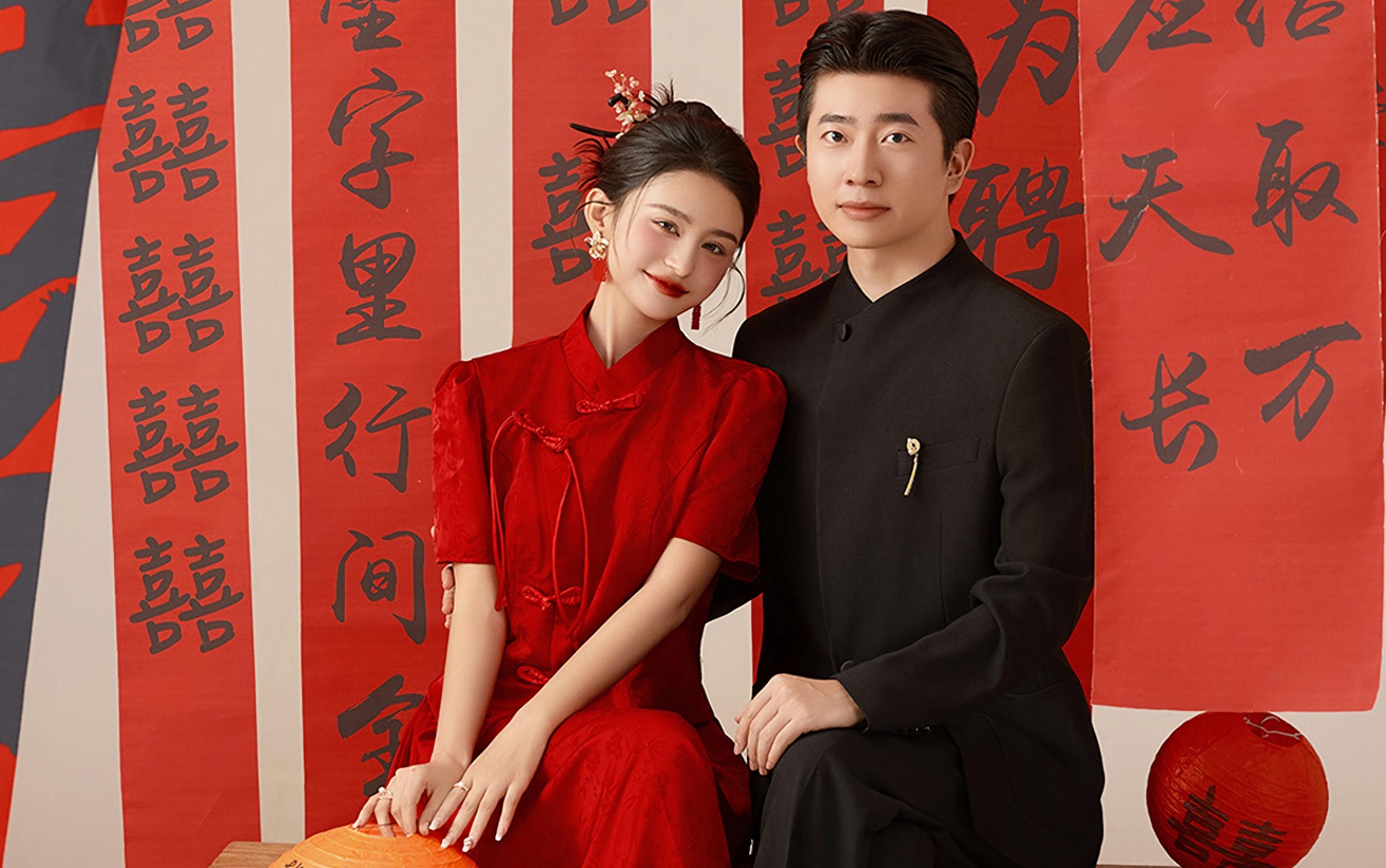 紅綢囍字作伴，拍出滿滿的中式嫁娶儀式感