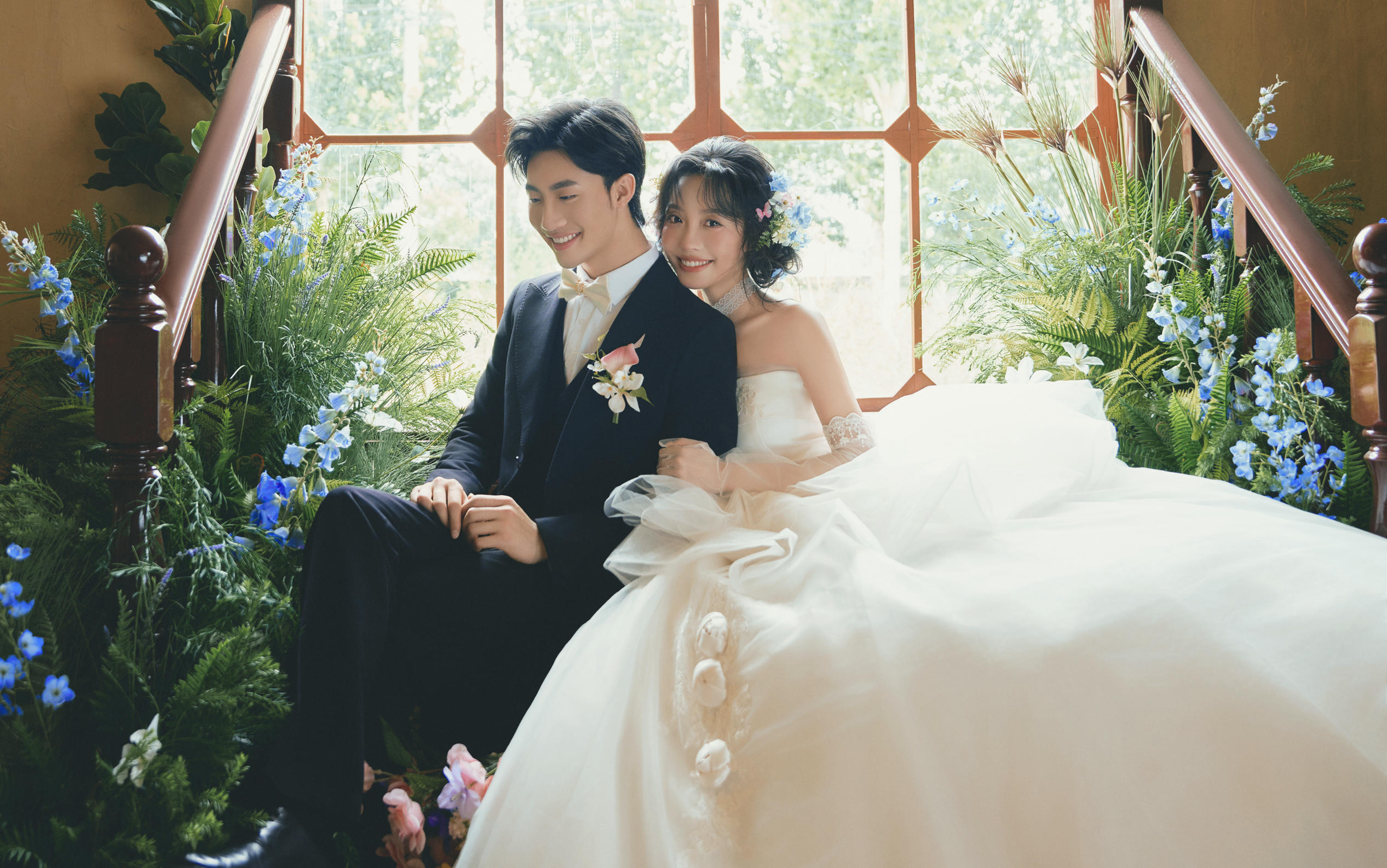 花房婚纱照，妥妥的少女感拉满