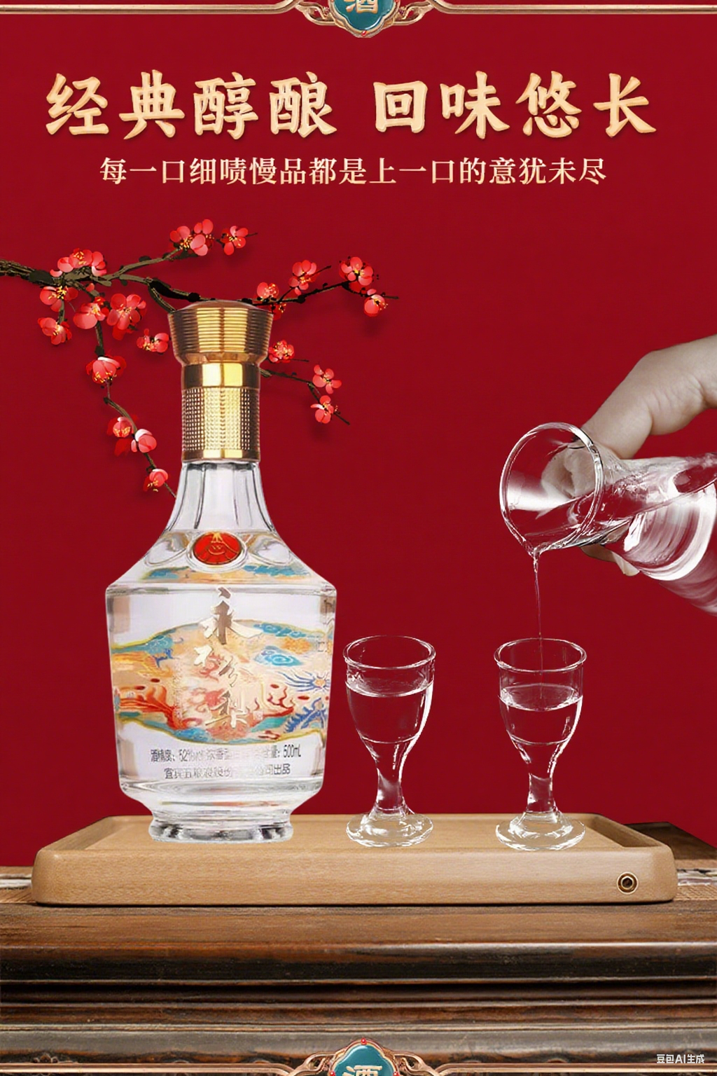 五粮液 永不分梨龙凤呈祥52度浓香型 500ml*6瓶 白酒整箱