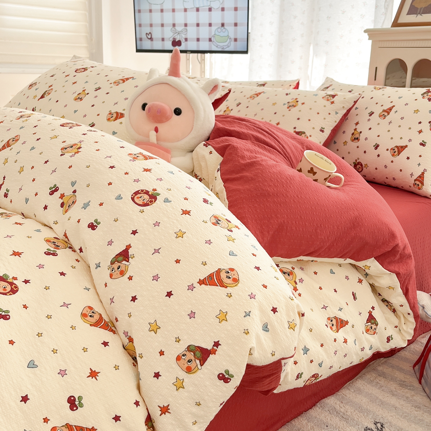 高克重泡泡紗四件套泡芙紗