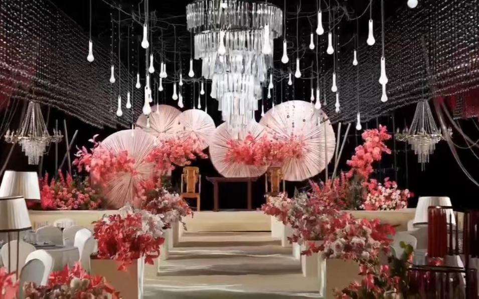 粉色新中式南洋風(fēng)主題婚禮