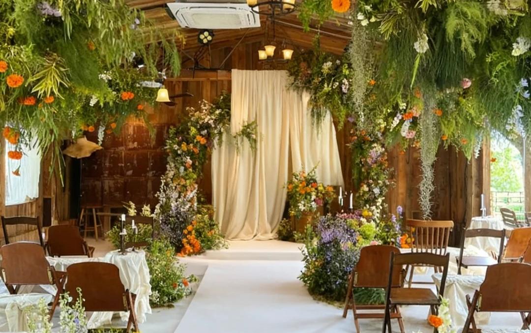 喜橙婚礼|森系木屋布幔婚礼