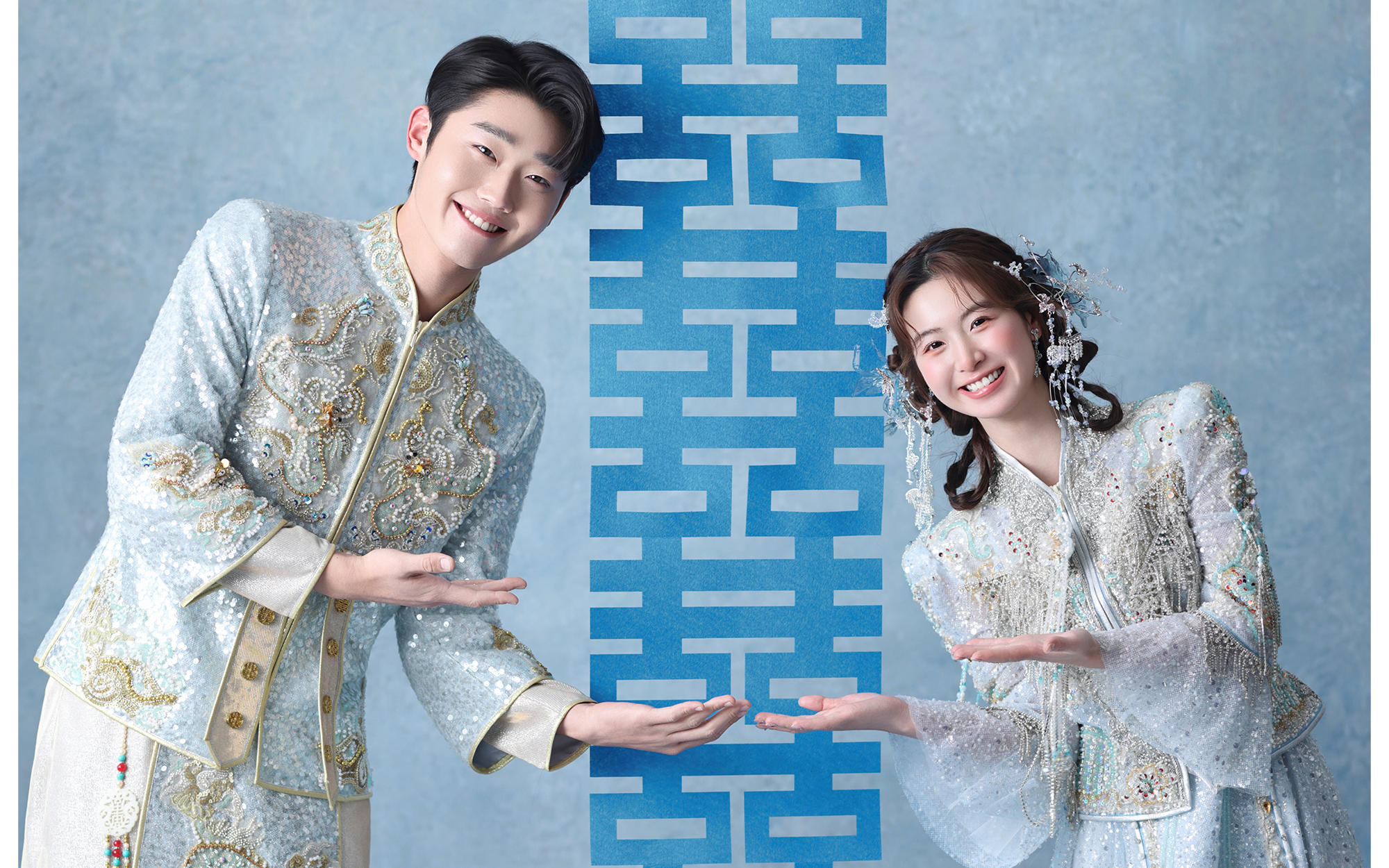 小众不撞款的蓝色秀禾婚纱照（甜趣集）