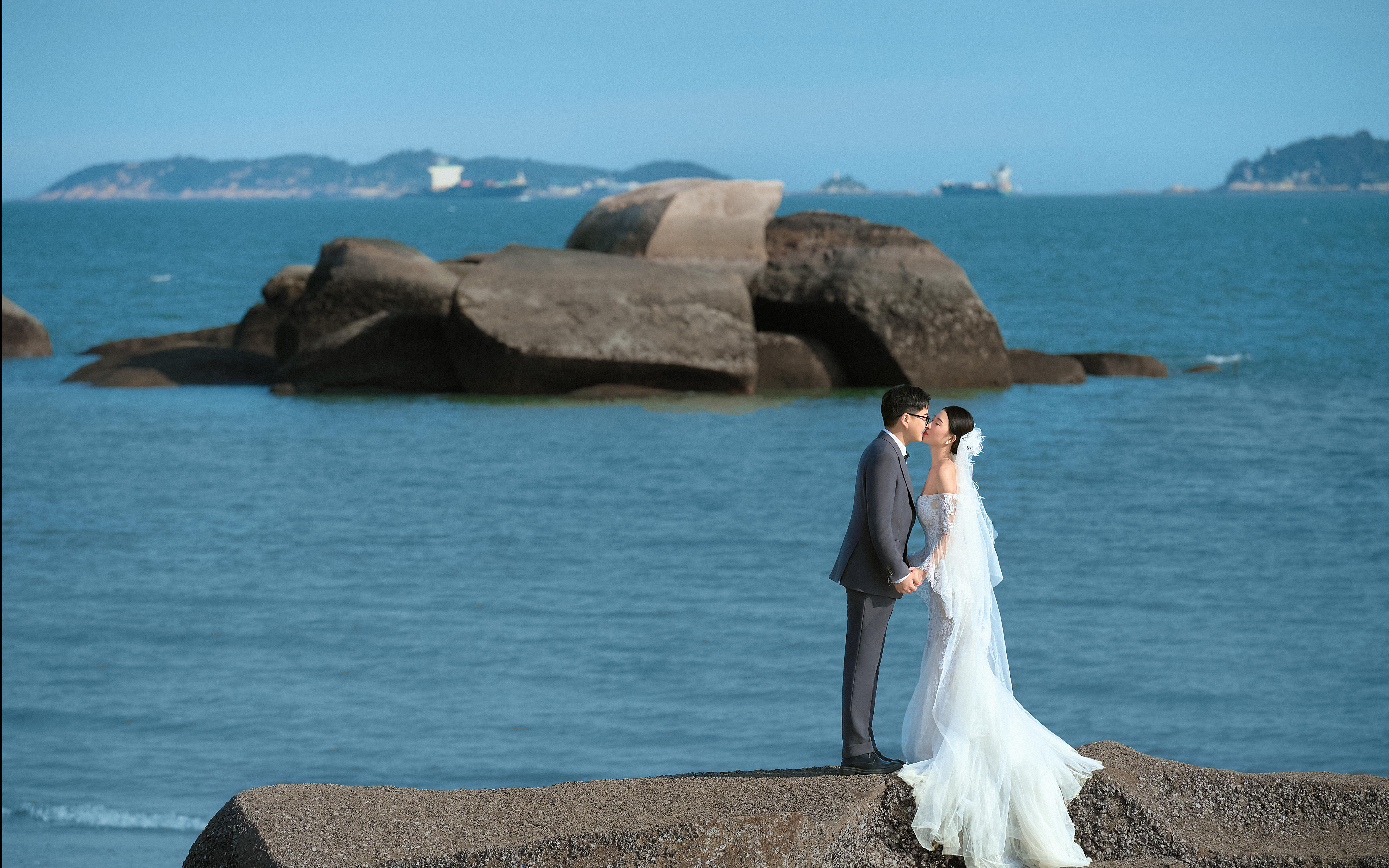 海景魚尾高級感婚紗照