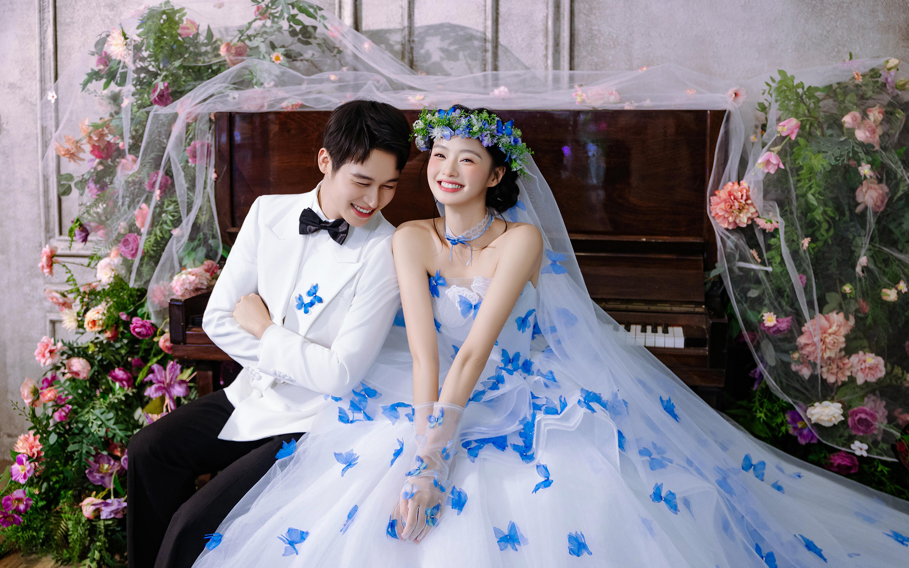 法式限定~蓝色蝴蝶少女婚纱照