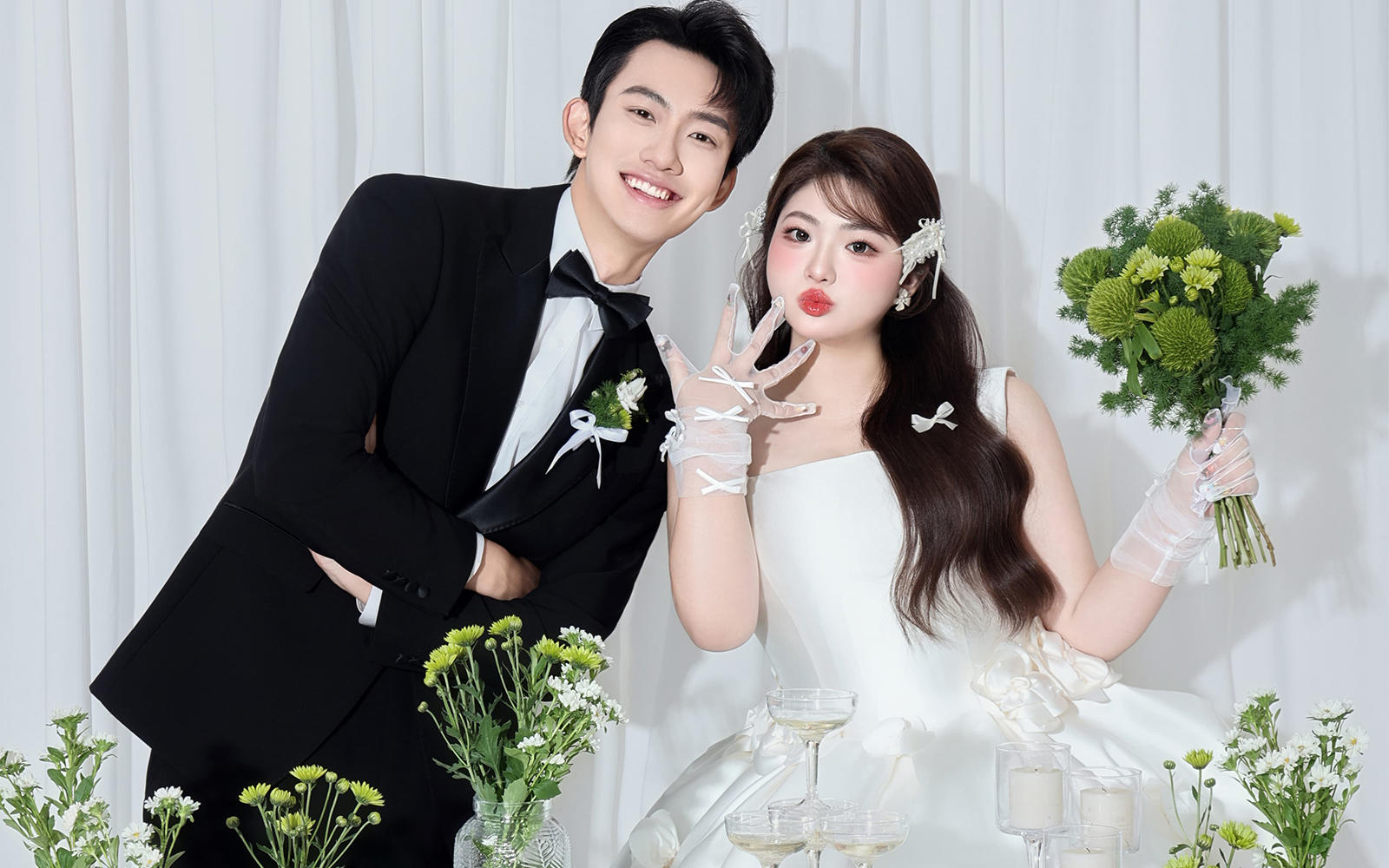 【大码胖女孩婚纱照】白色婚纱的样子真美