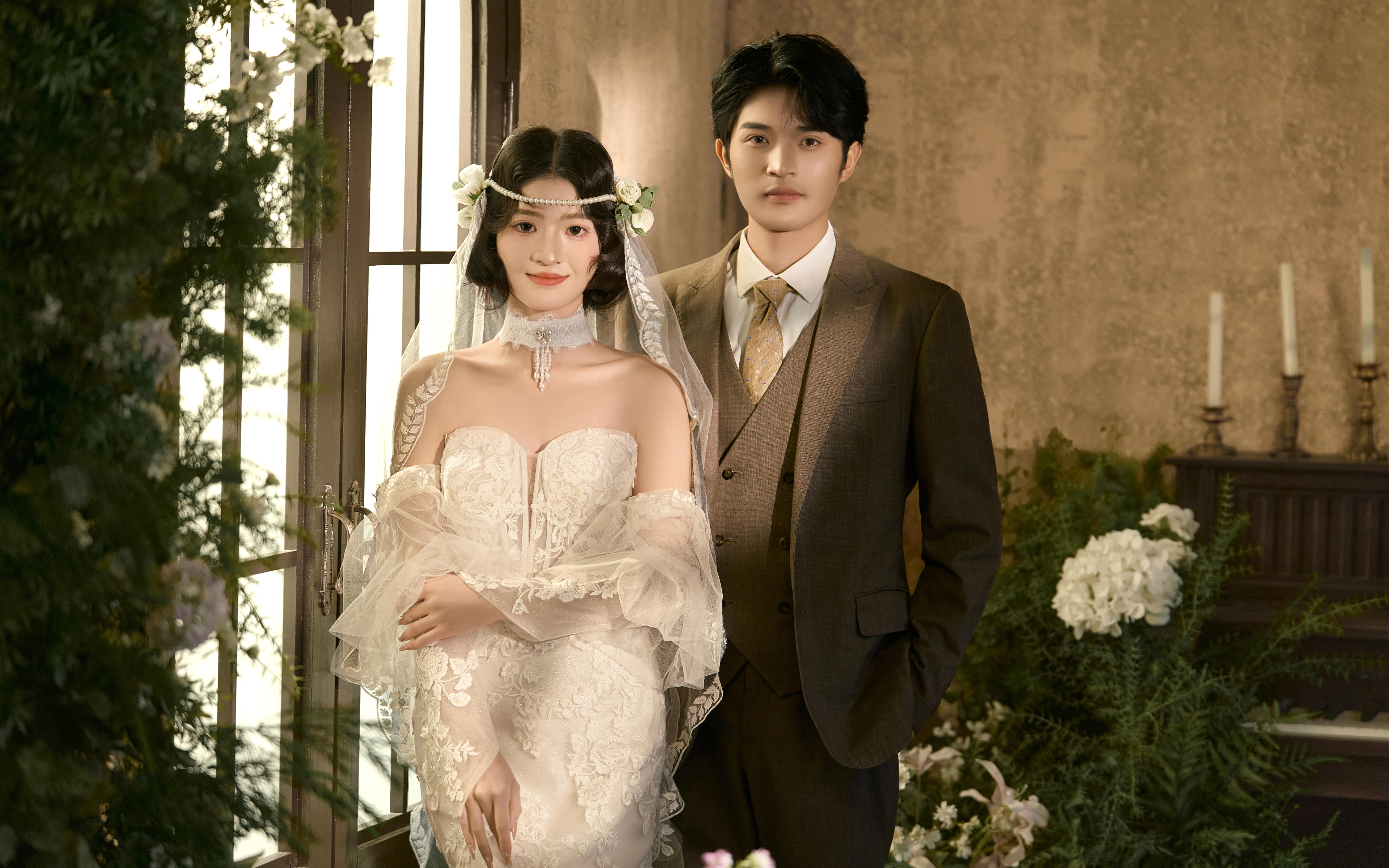 法式复古风婚纱照