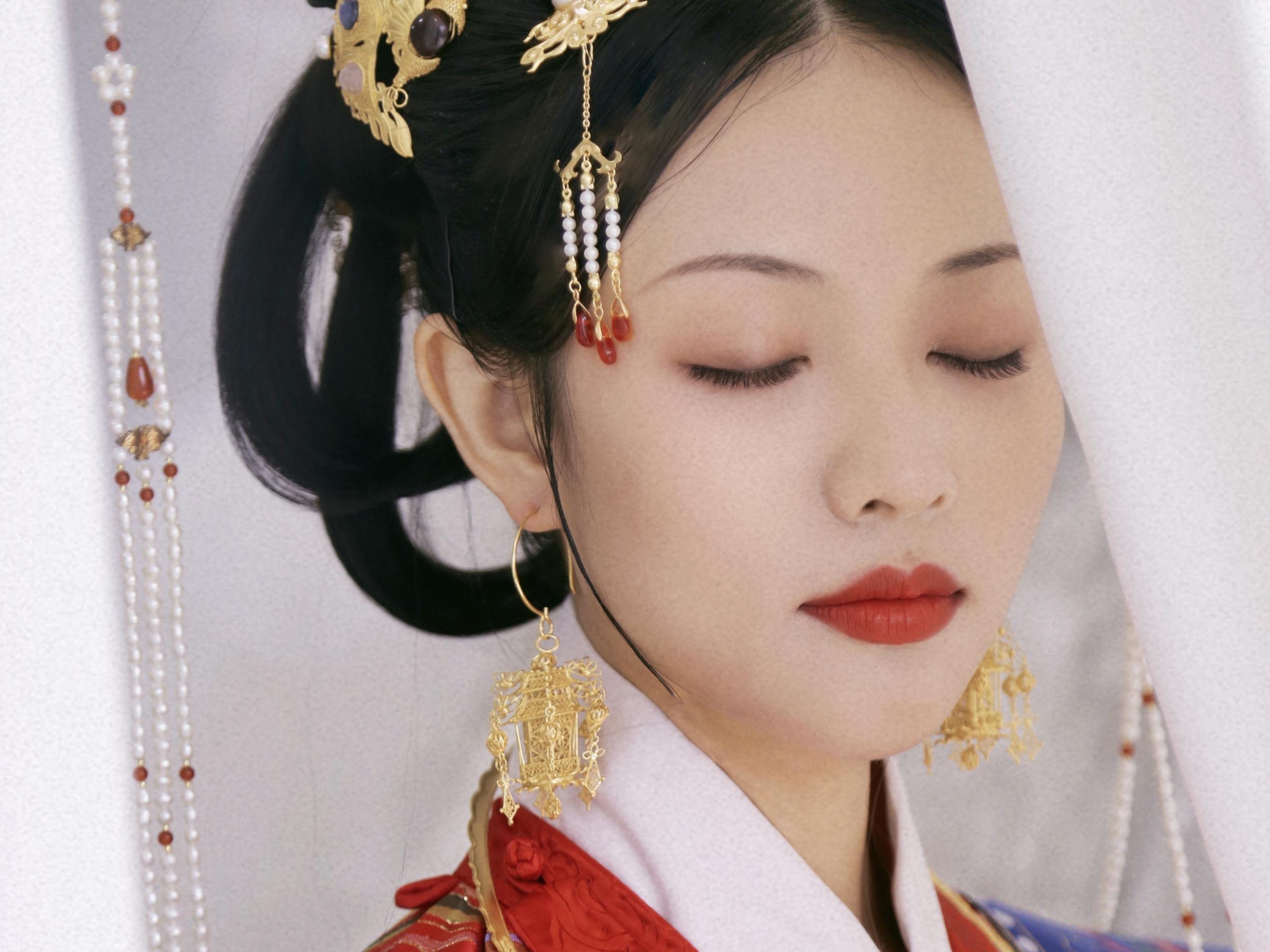 汉服新娘造型 汉婚 汉服妆 复古风 总监档跟妆 