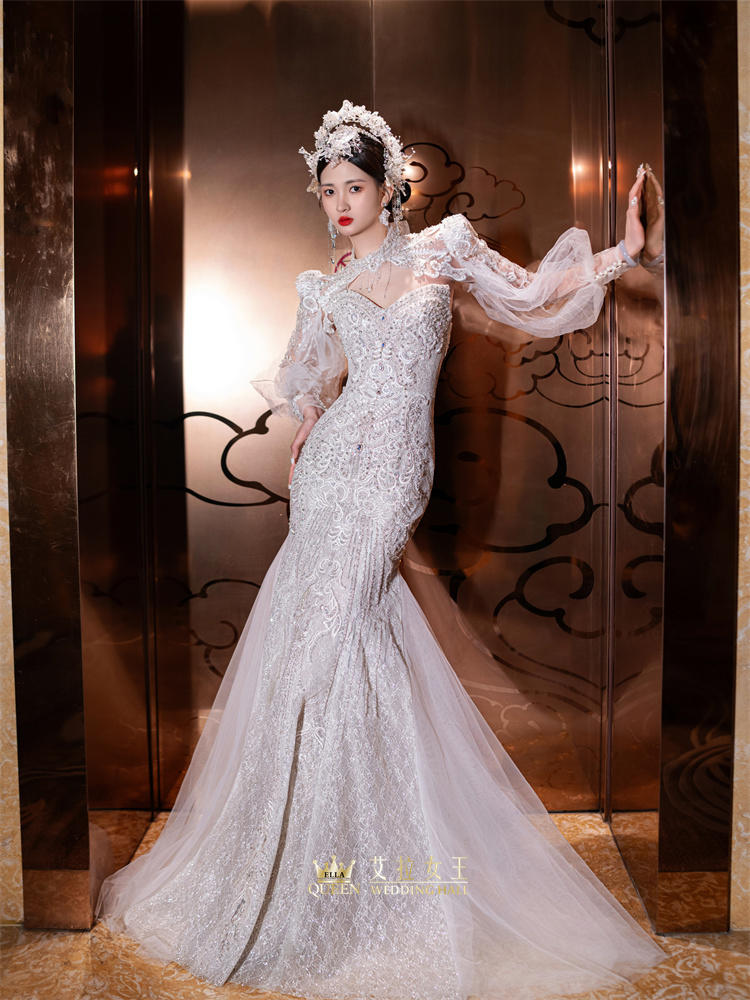 【仙奢感主纱】两穿式重工鱼尾婚纱