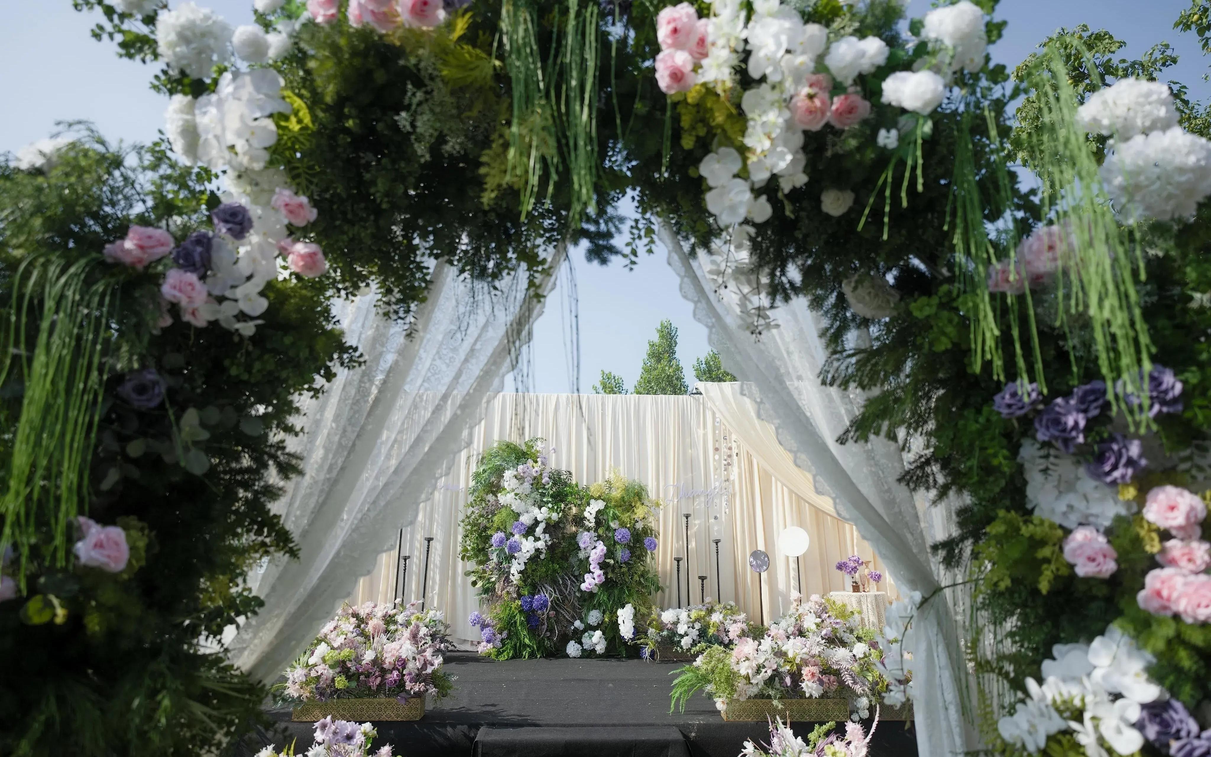 森系奶白庭院婚禮