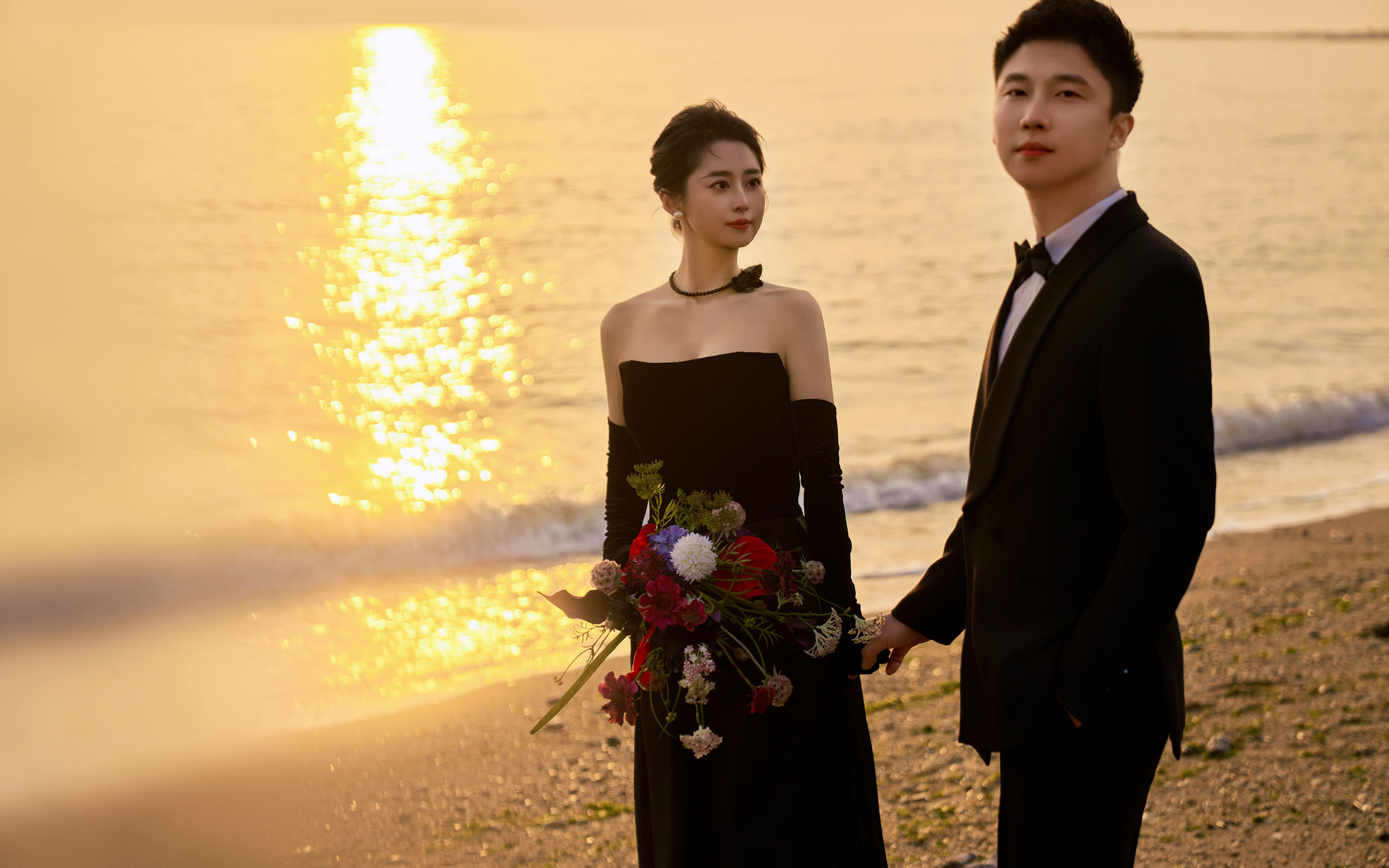 大连婚纱照-真实客照-夕阳海景