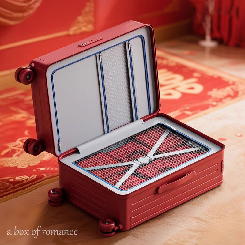 賽車輪 紅色行李箱陪嫁箱新娘嫁妝 811拉鏈款