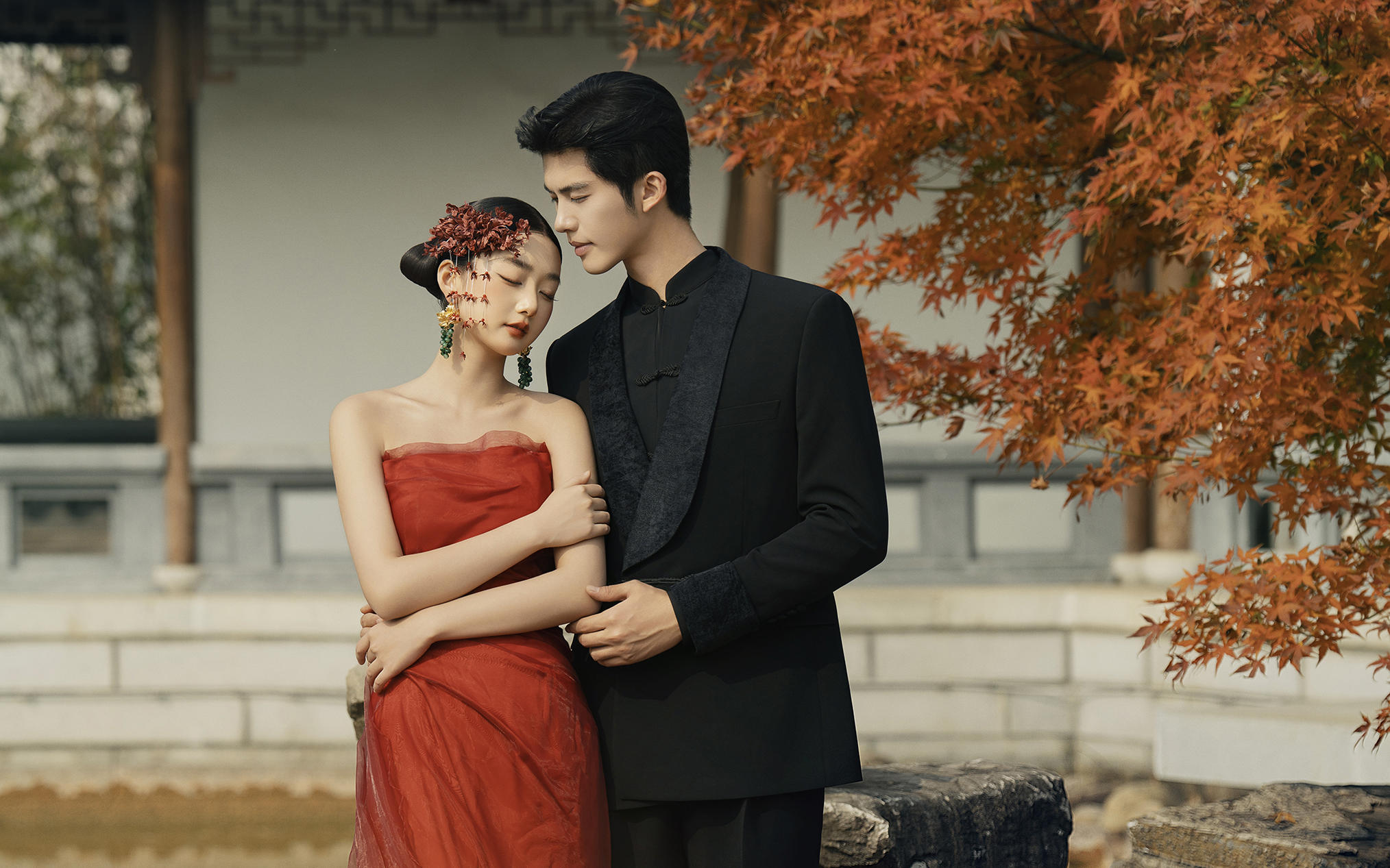 新中式園林復(fù)古文藝婚紗照