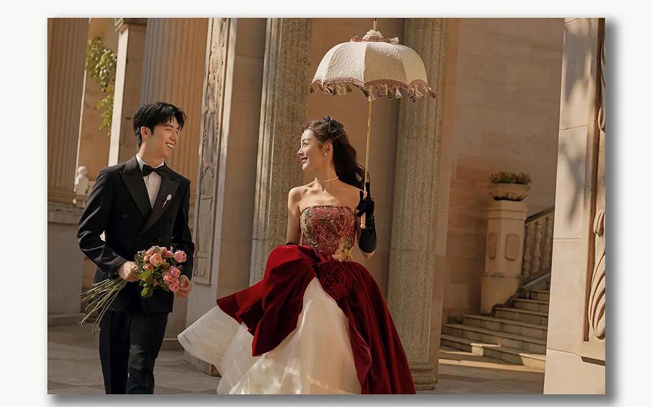 超愛的玫瑰騎士婚紗照??妥妥的在逃公主 