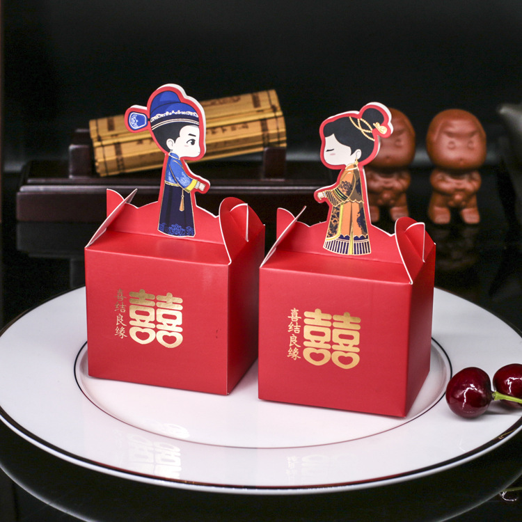 结婚婚庆用品韩版卡通创意糖盒结婚喜糖袋婚礼喜糖果纸盒子
