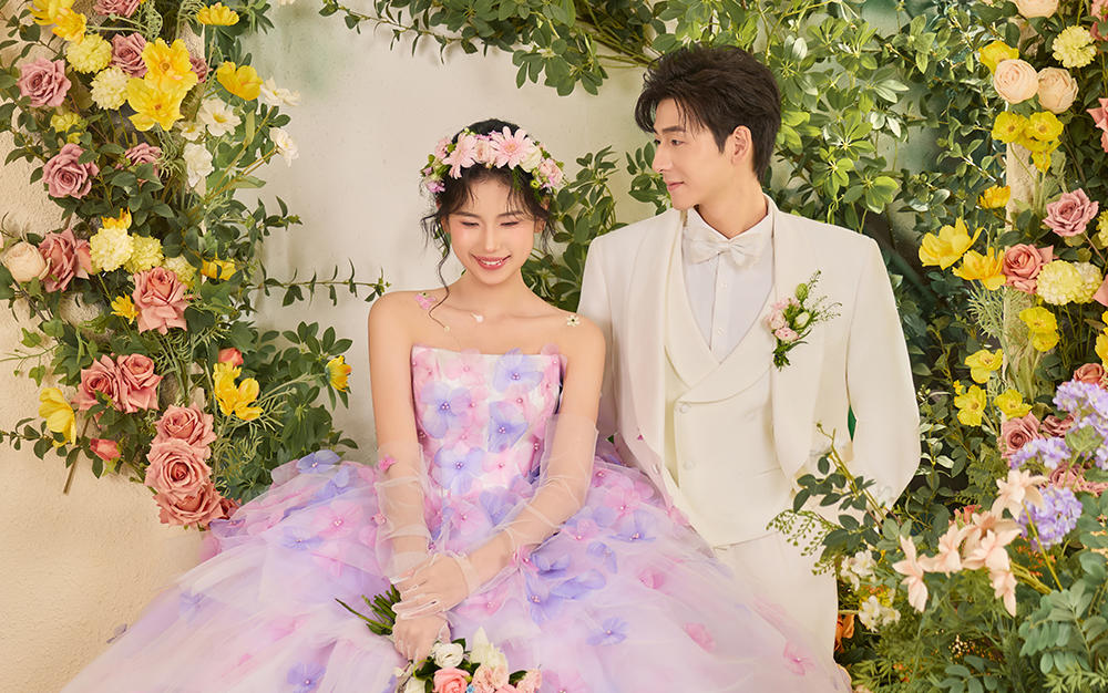 韩式花房内景婚纱照