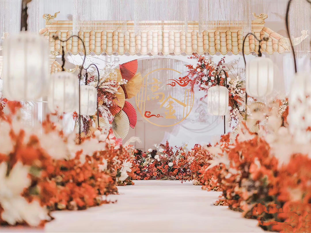 【新尚中式】白+橙黄色心中式婚礼三明热门婚庆秒杀