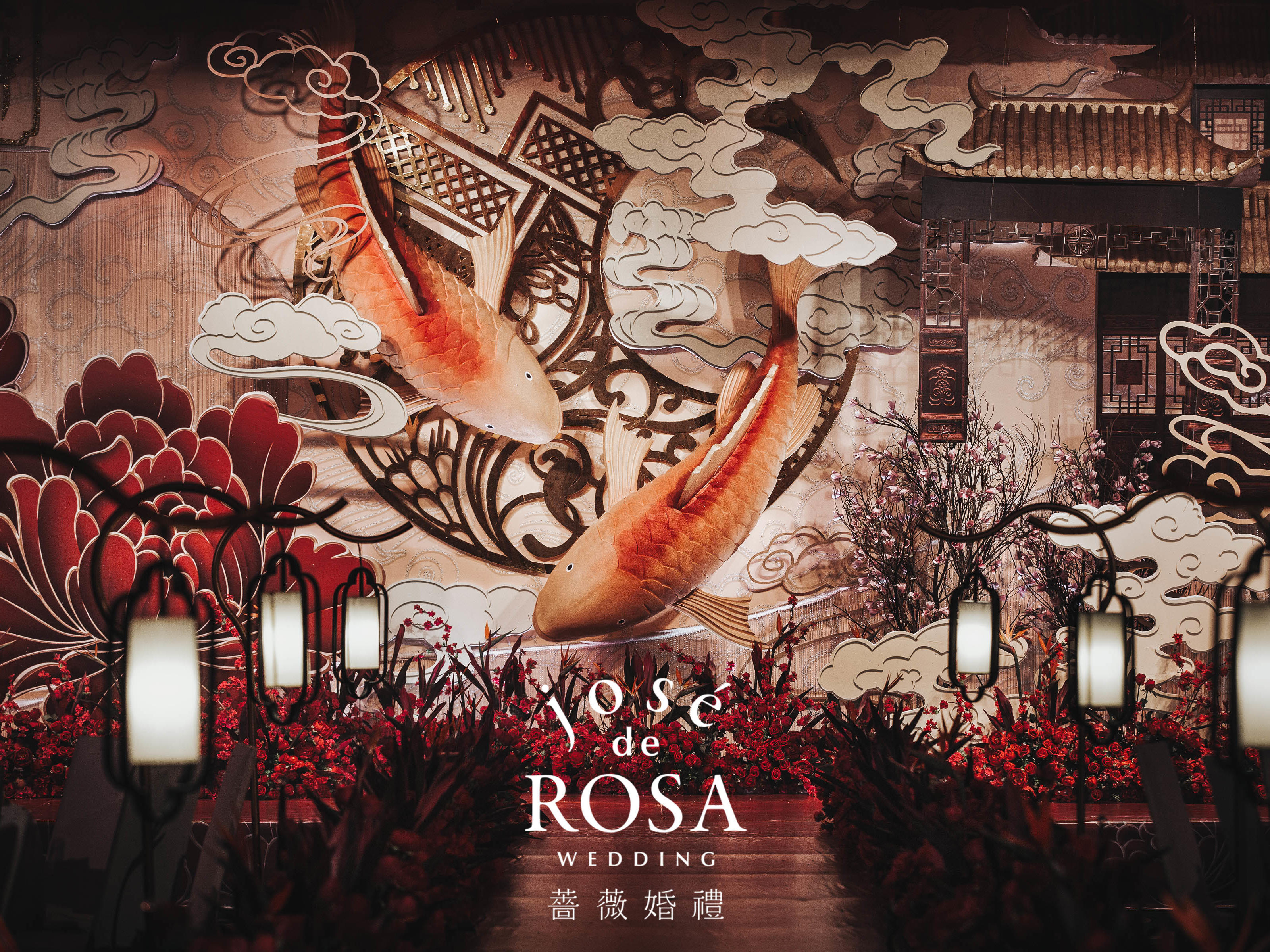 蔷薇婚礼|创意新中式|国风雅韵红色婚礼丽思卡尔顿