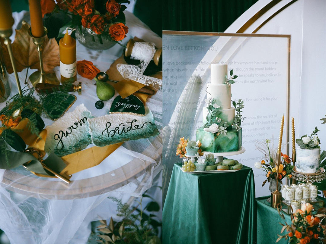 木薇婚礼祖母绿小清新小众气质高级婚礼