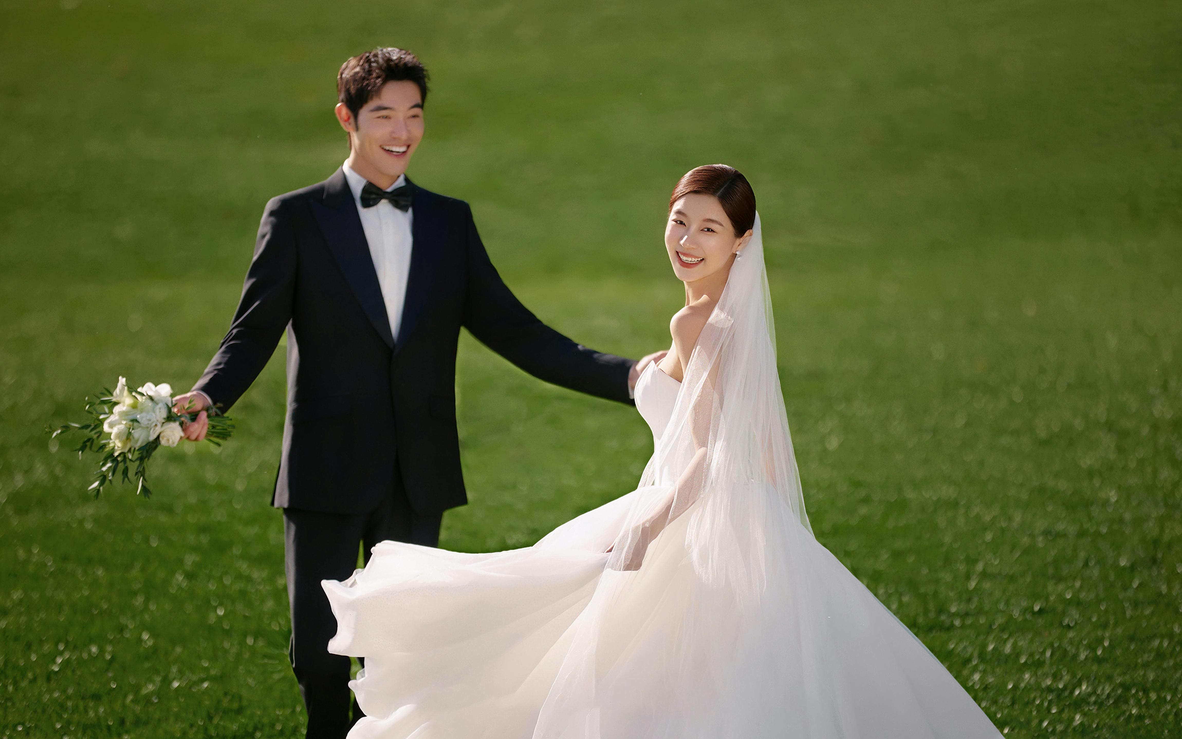 【法式印象】一眼就心动的草坪婚纱照，自然、幸福