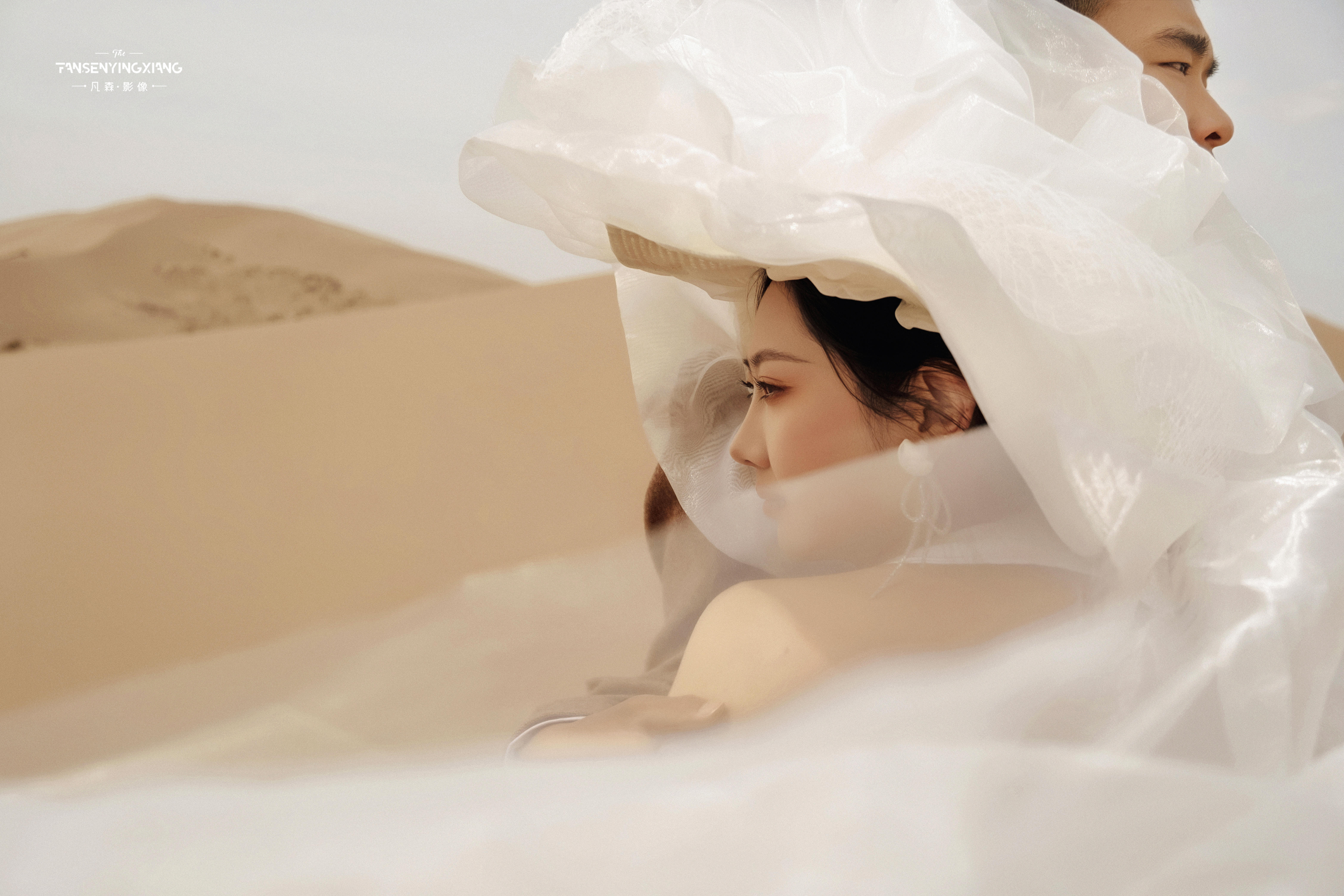 沙漠里的复古浪漫婚纱照