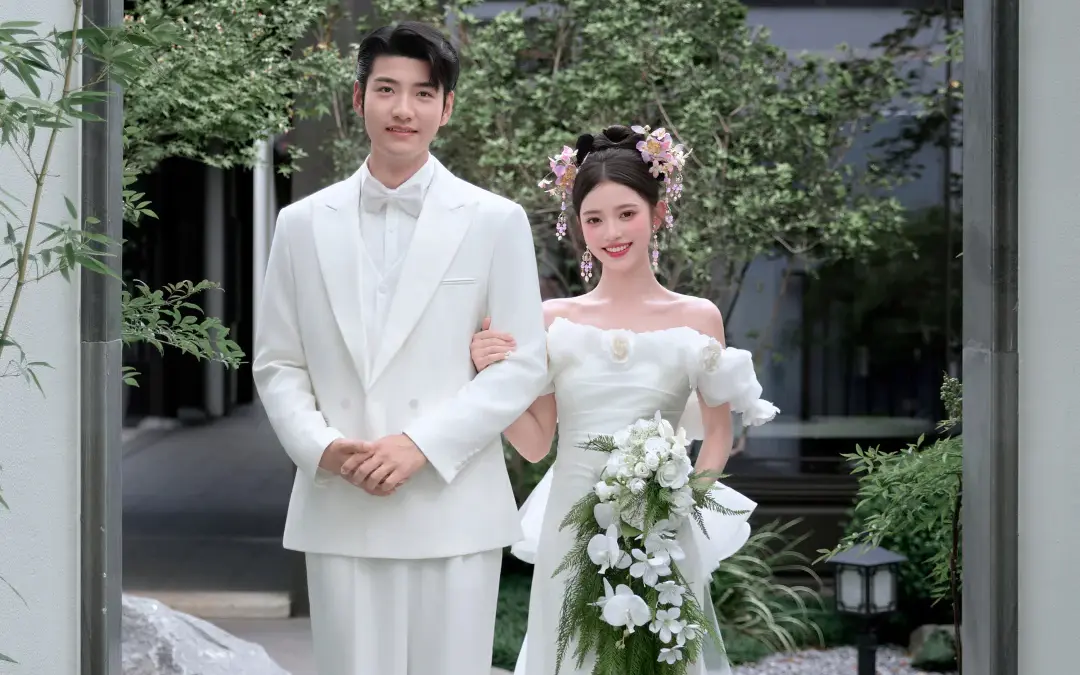 园林白纱婚纱照，把纯净浪漫锁死啦!! 长沙婚纱照