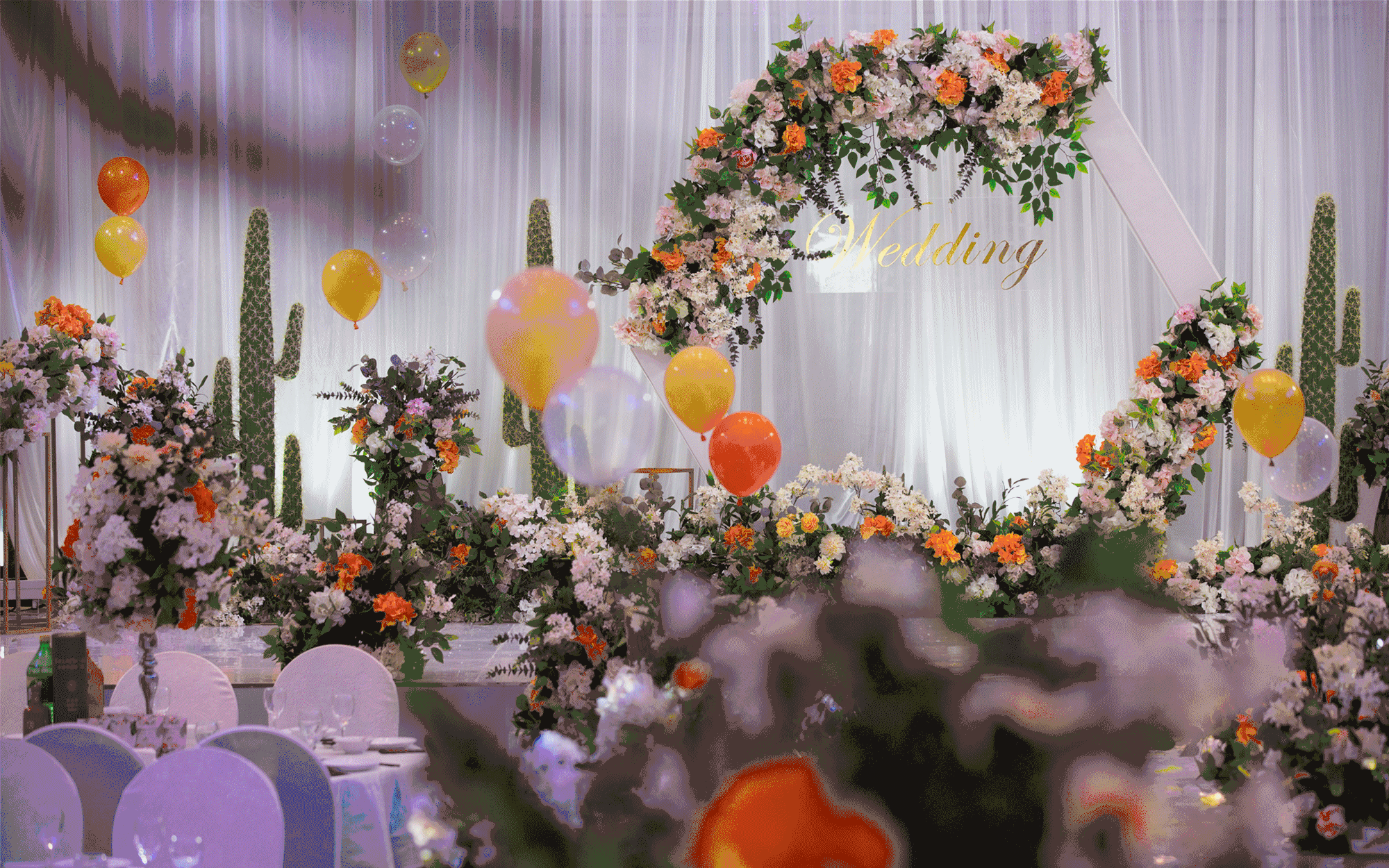 定制·纯美梦幻·粉紫·四大·花车装饰一价全包